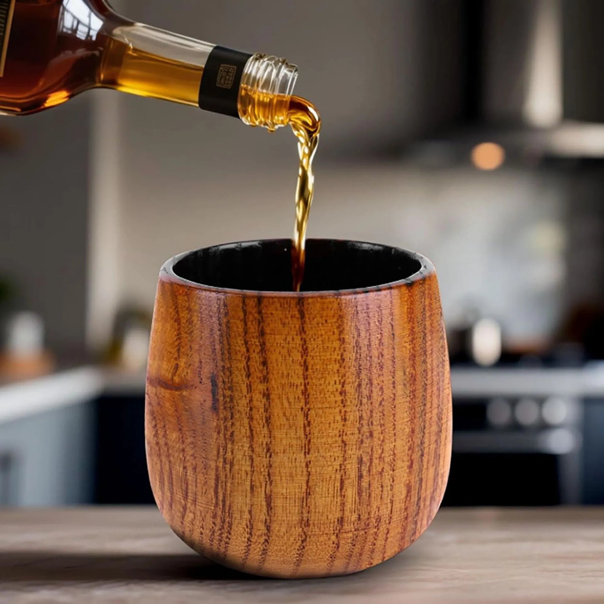 Charred Jujube Wooden Whiskey Cup Gift Set