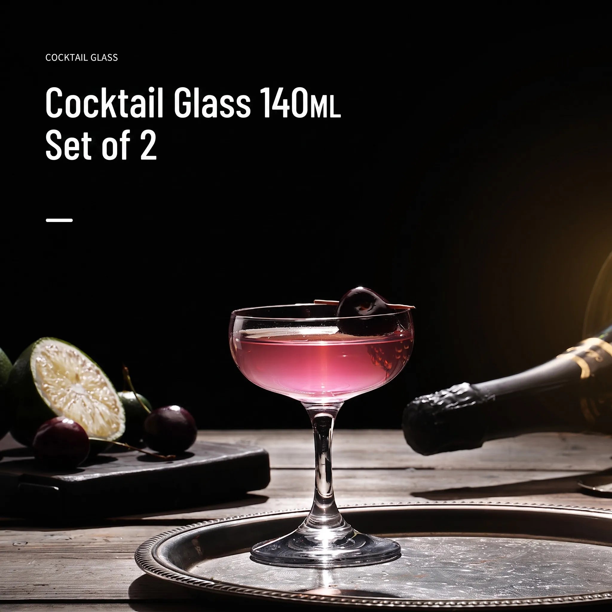 Luxury Hand Blown Crystal Cocktail Glass – Set of 2