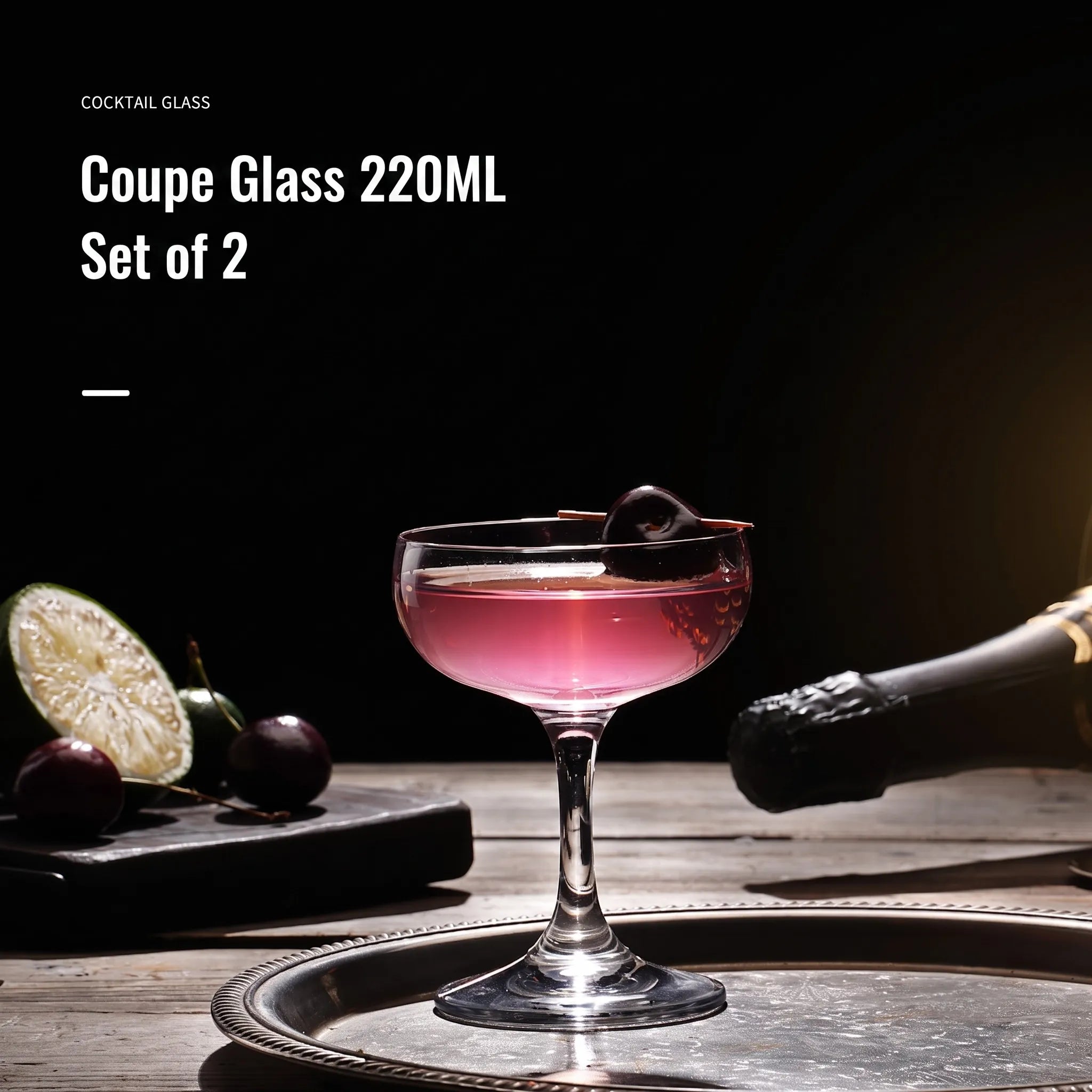 Luxury Hand Blown Crystal Cocktail Glass – Set of 2