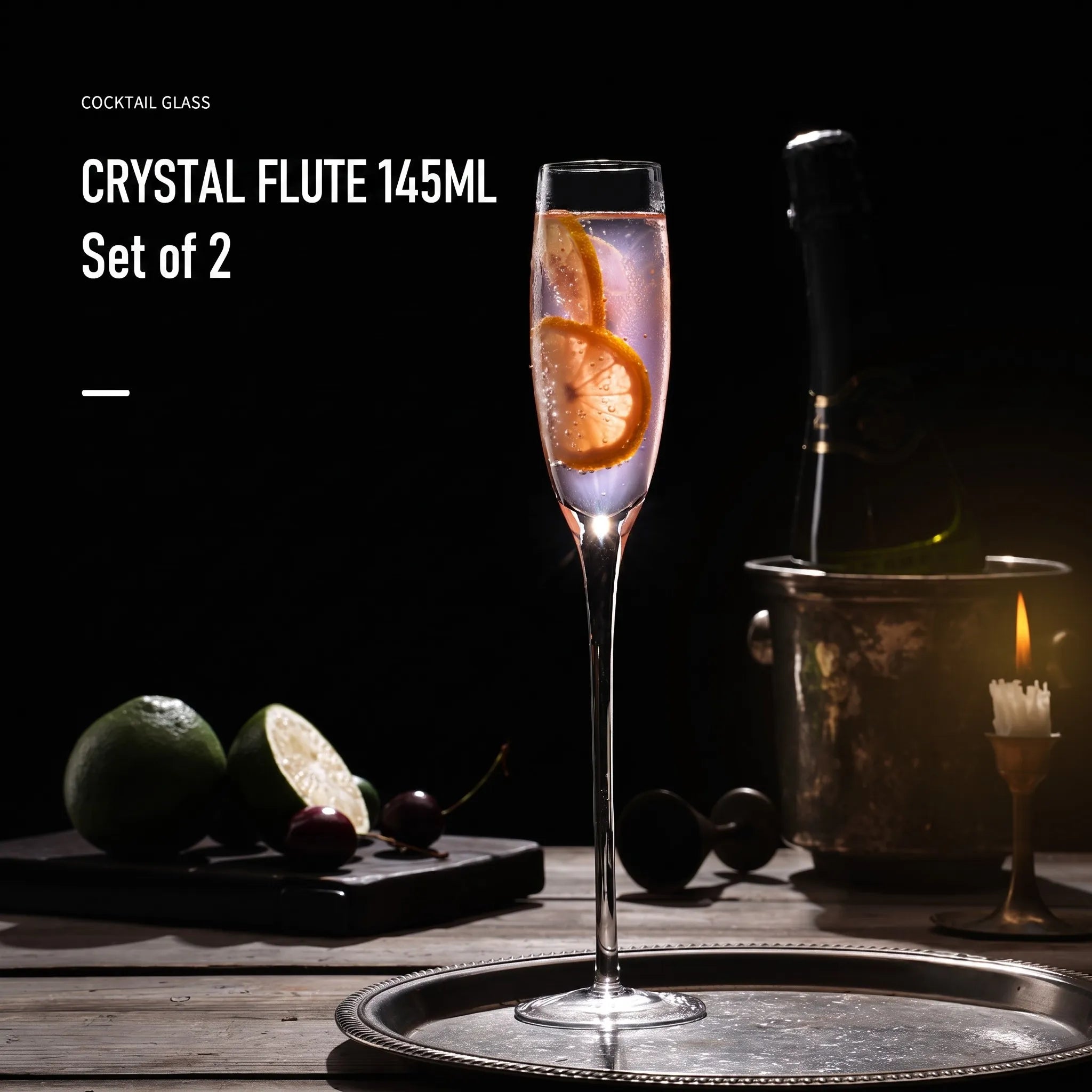 Luxury Hand Blown Crystal Cocktail Glass – Set of 2