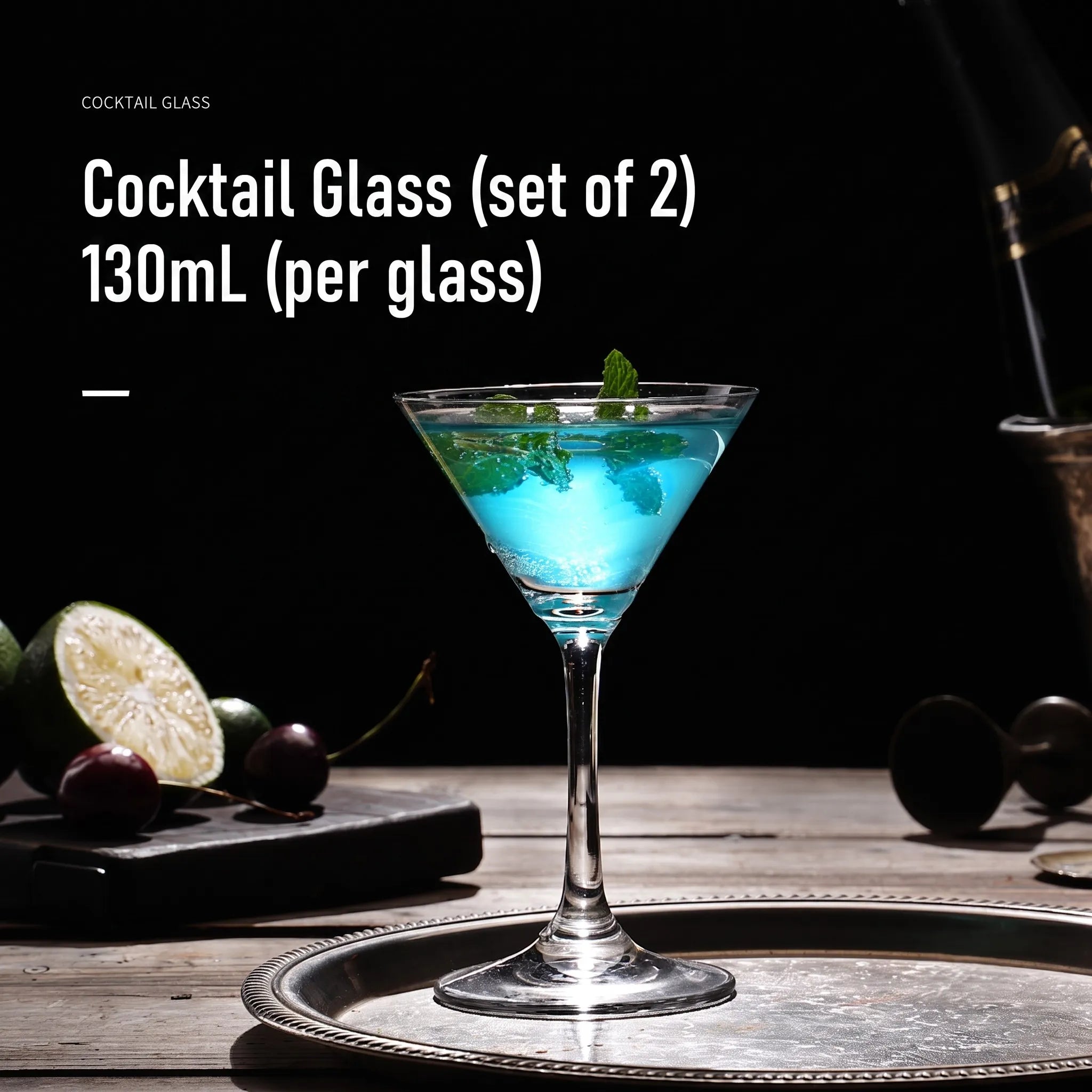 Luxury Hand Blown Crystal Cocktail Glass – Set of 2