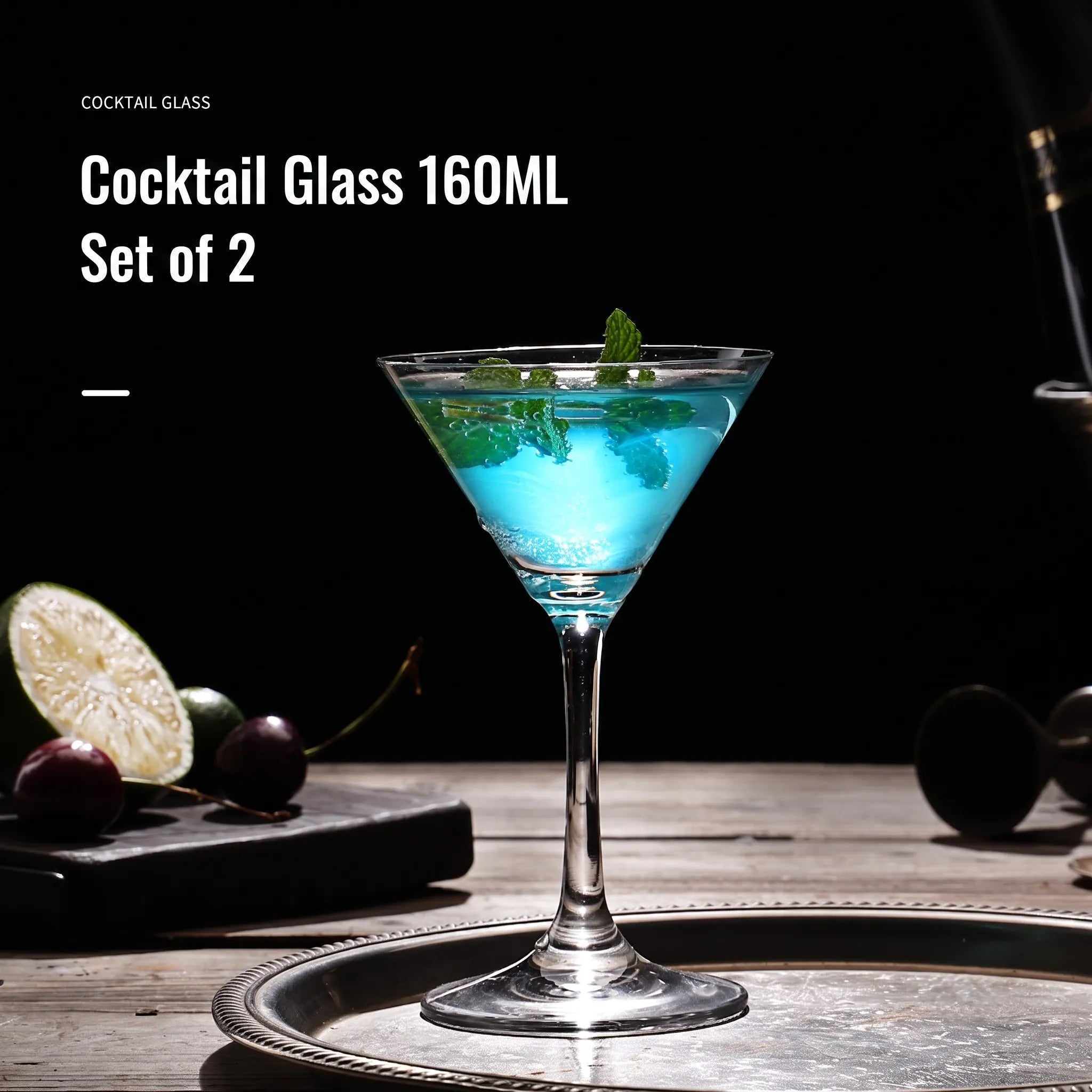 Luxury Hand Blown Crystal Cocktail Glass – Set of 2