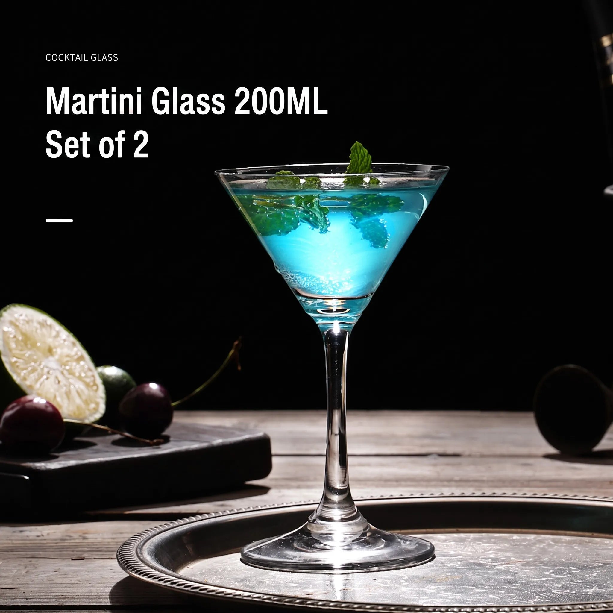 Luxury Hand Blown Crystal Cocktail Glass – Set of 2