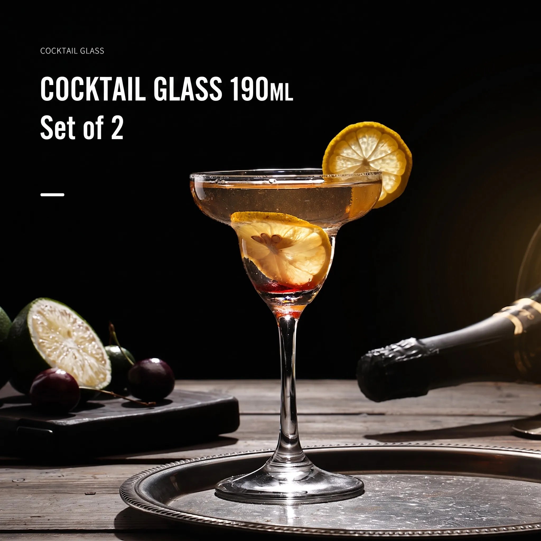 Luxury Hand Blown Crystal Cocktail Glass – Set of 2