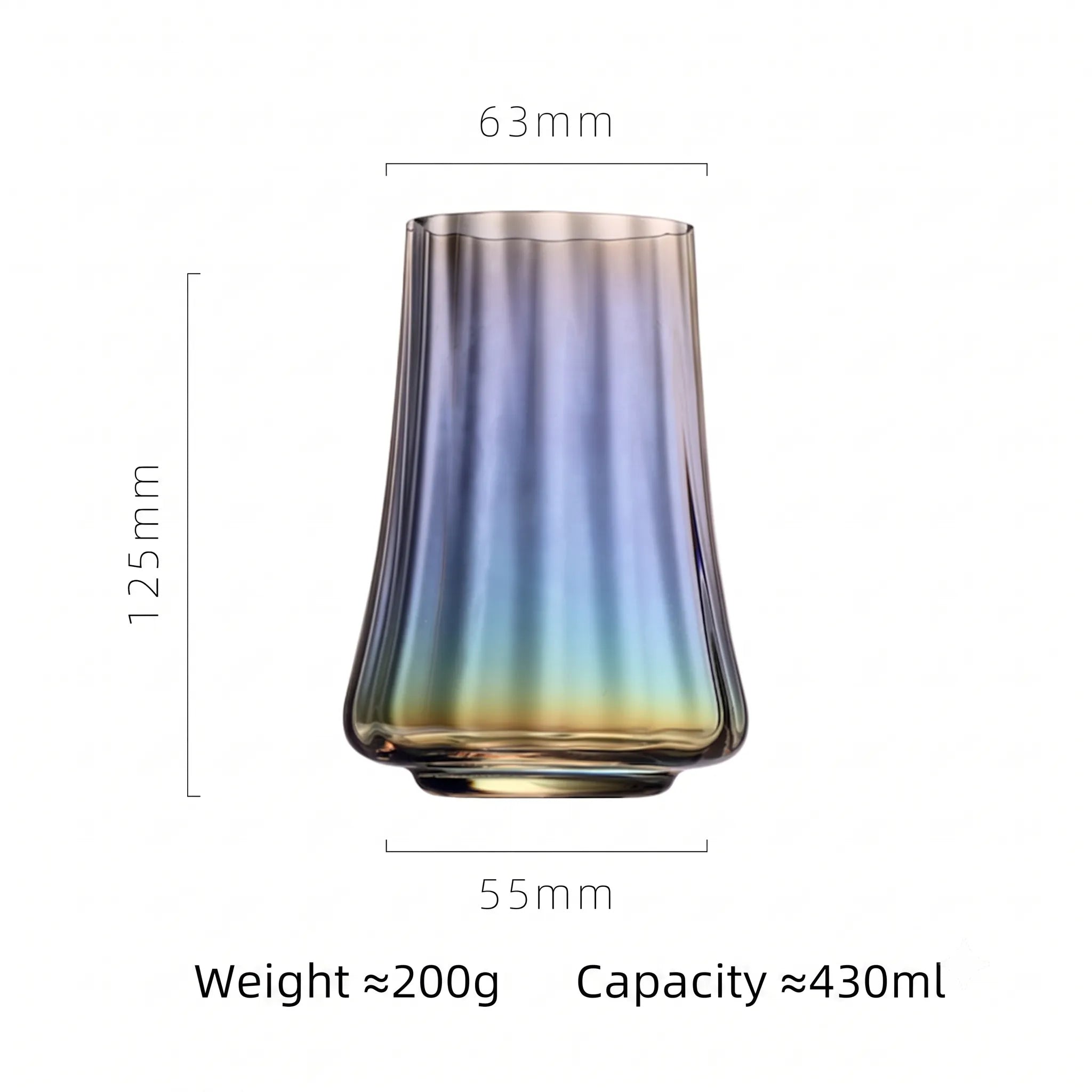 Iridescent Ribbed Wine & Cocktail Glasses – Aura Collection