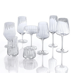 Iridescent Ribbed Wine & Cocktail Glasses – Aura Collection