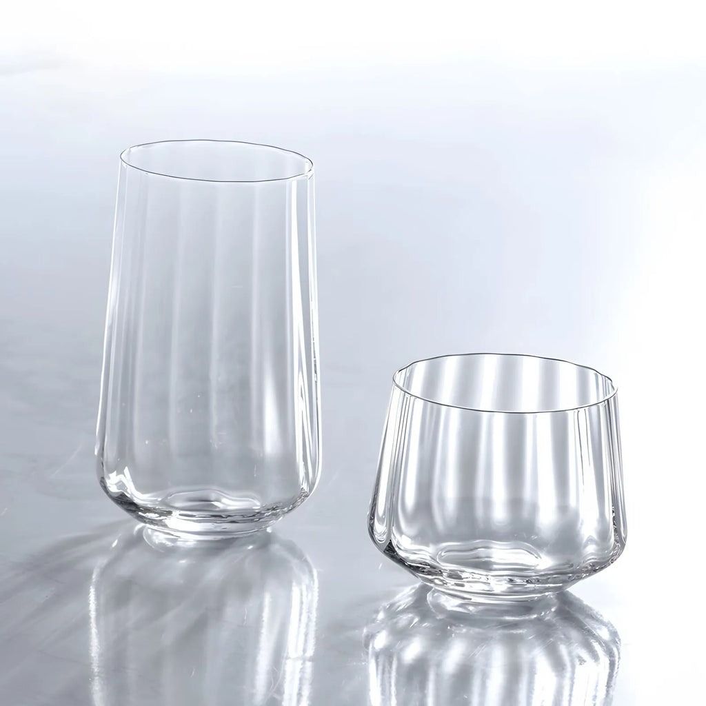 Iridescent Ribbed Wine & Cocktail Glasses – Aura Collection