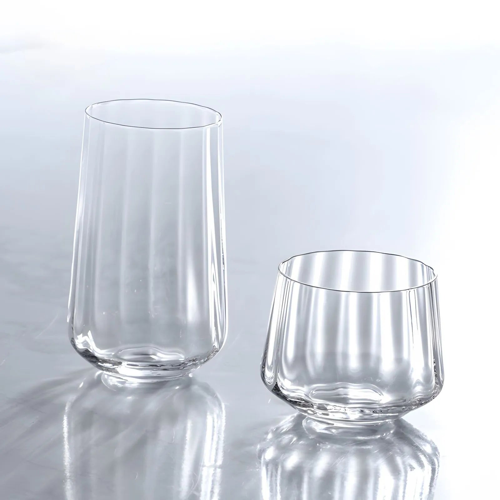 Iridescent Ribbed Wine & Cocktail Glasses – Aura Collection