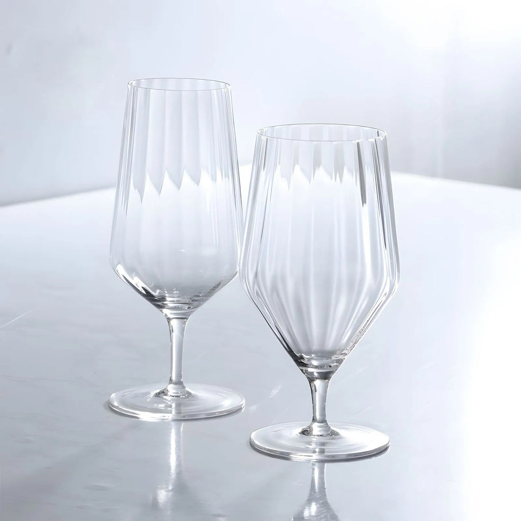 Iridescent Ribbed Wine & Cocktail Glasses – Aura Collection