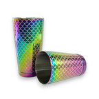 Fish Scale Etched Boston Shaker - Iridescent