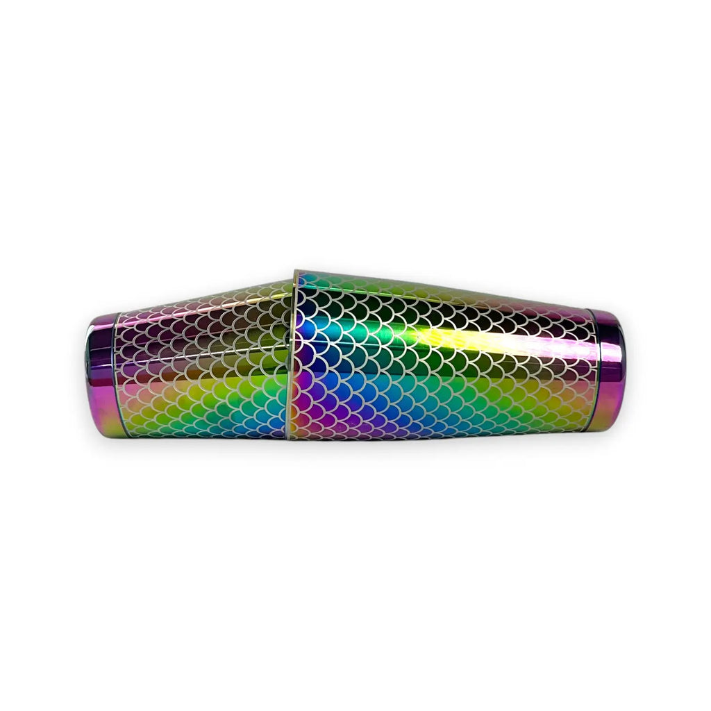 Fish Scale Etched Boston Shaker - Iridescent