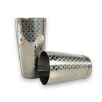 Fish Scale Etched Boston Shaker - Polished Silver