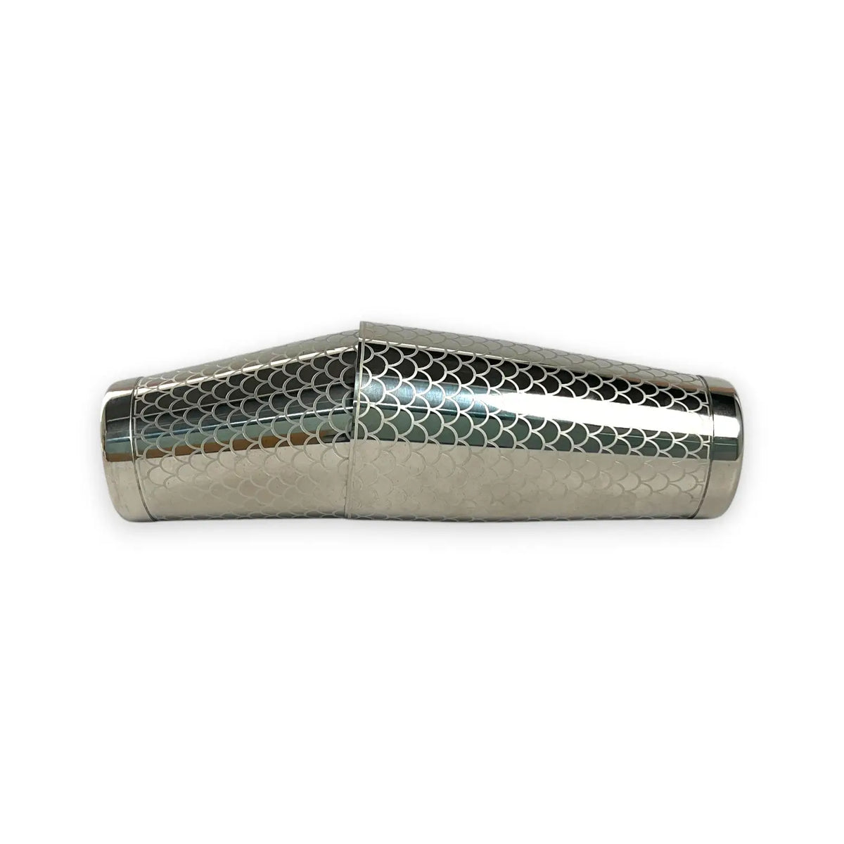 Fish Scale Etched Boston Shaker - Polished Silver | YAM SING BAR