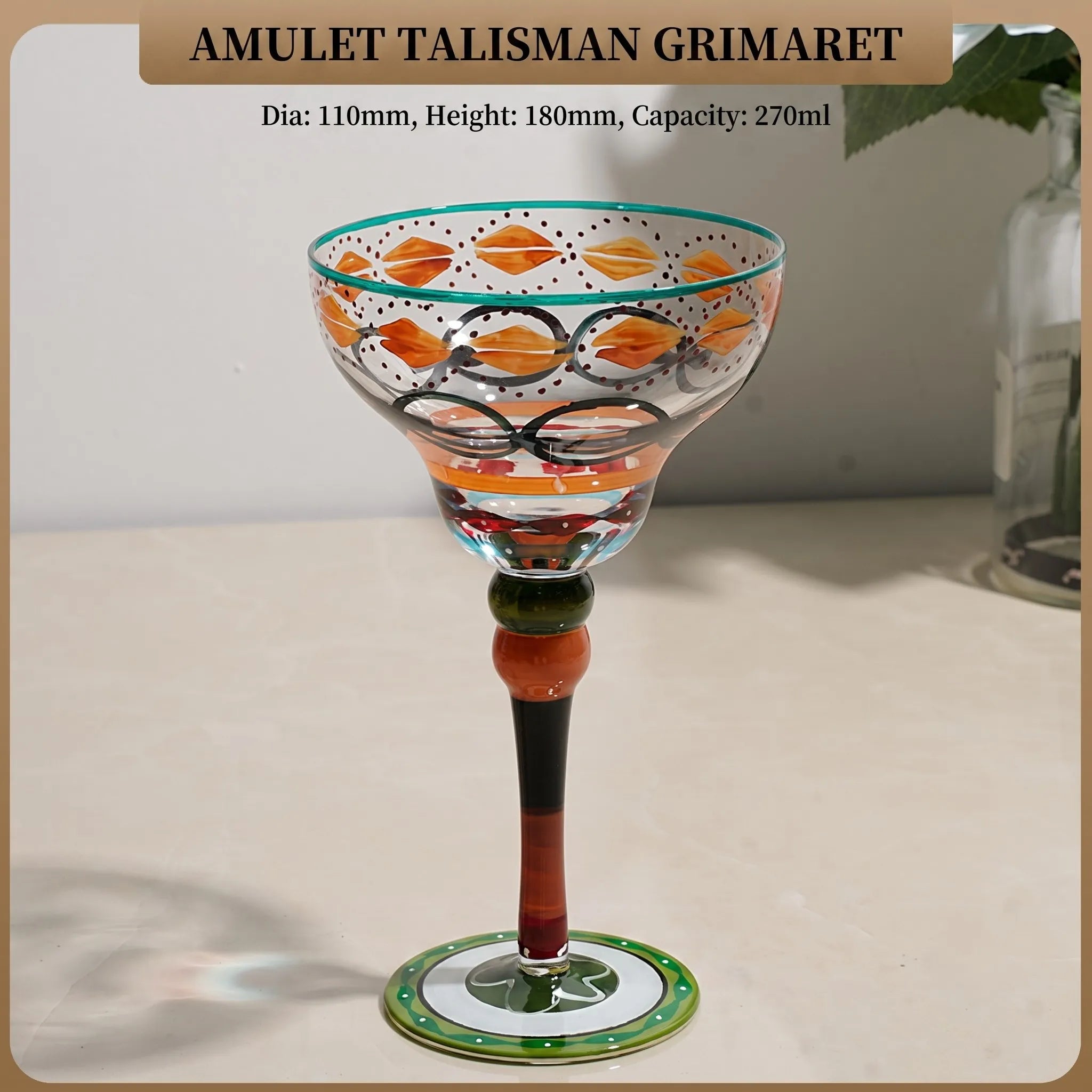 Hand Painted Margarita Glass