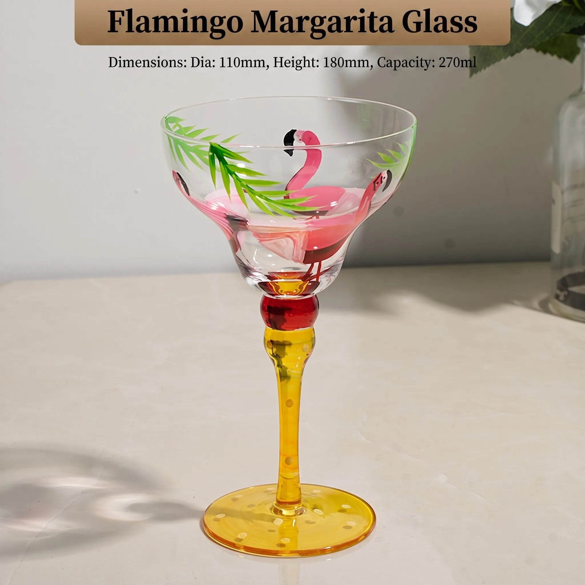 Hand Painted Margarita Glass