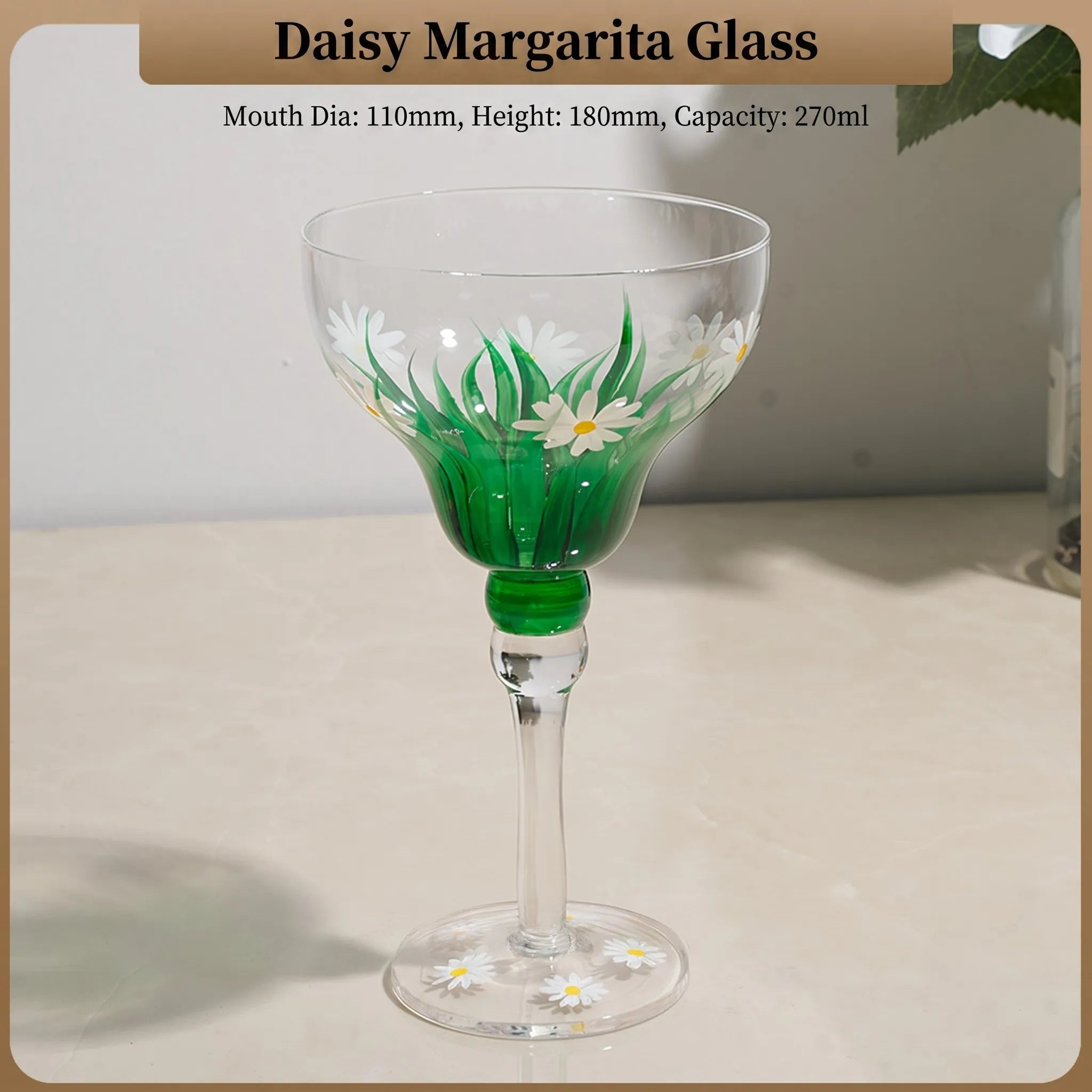 Hand Painted Margarita Glass