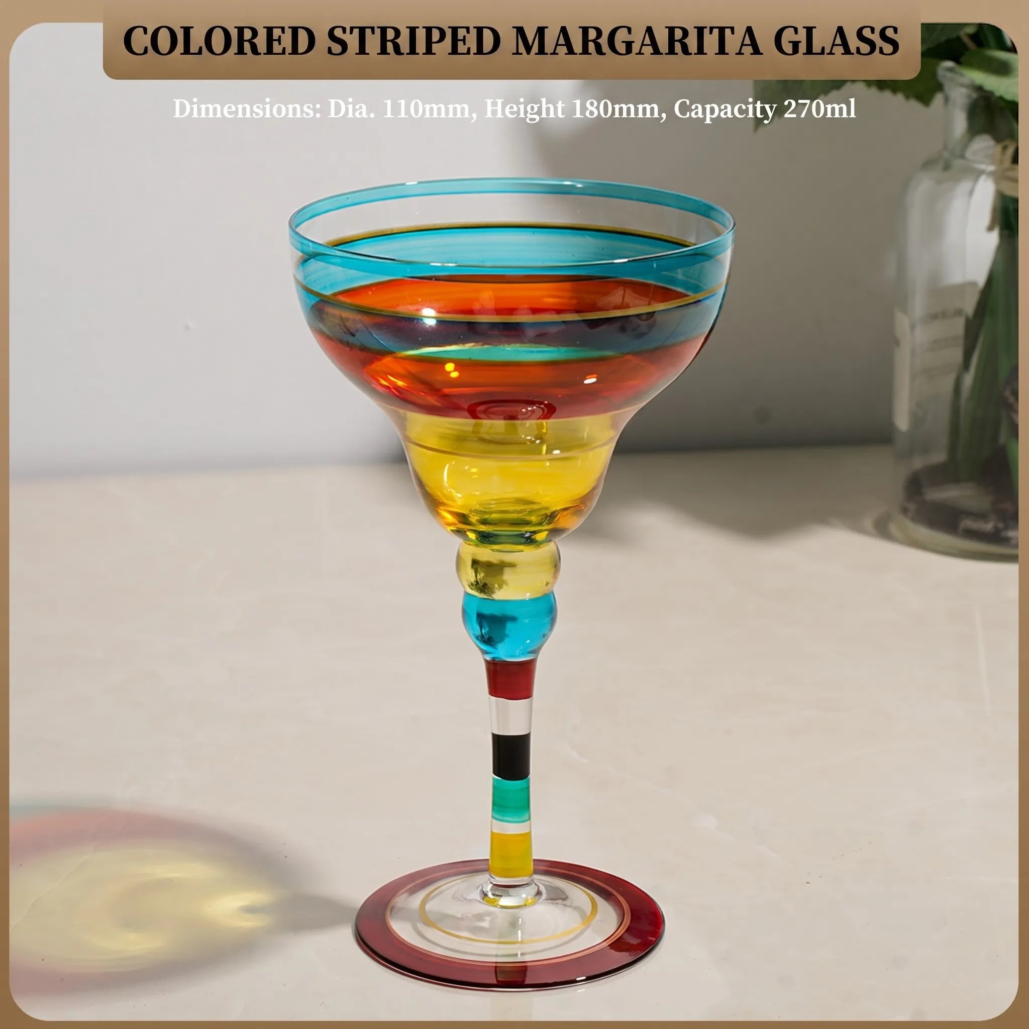Hand Painted Margarita Glass