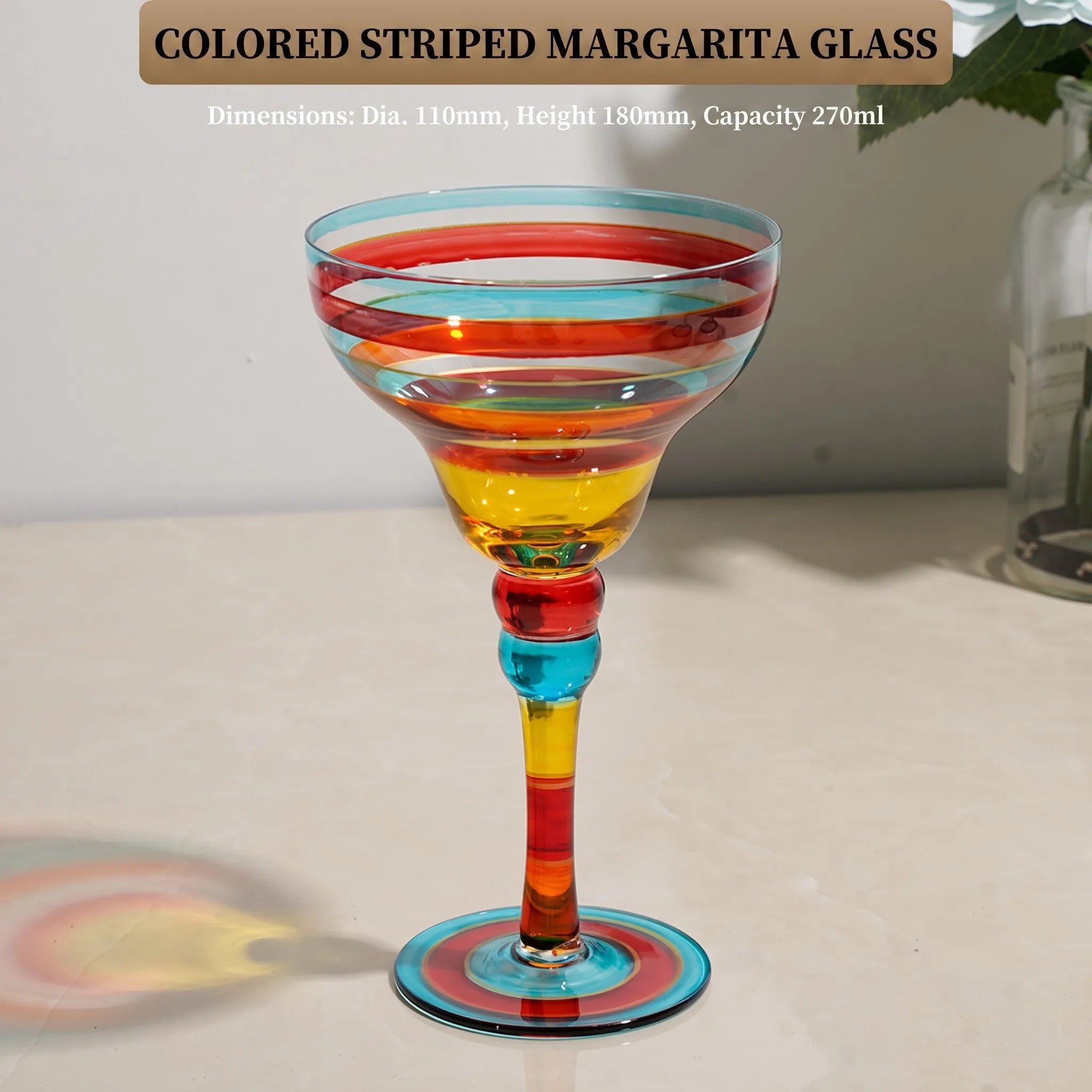 Hand Painted Margarita Glass
