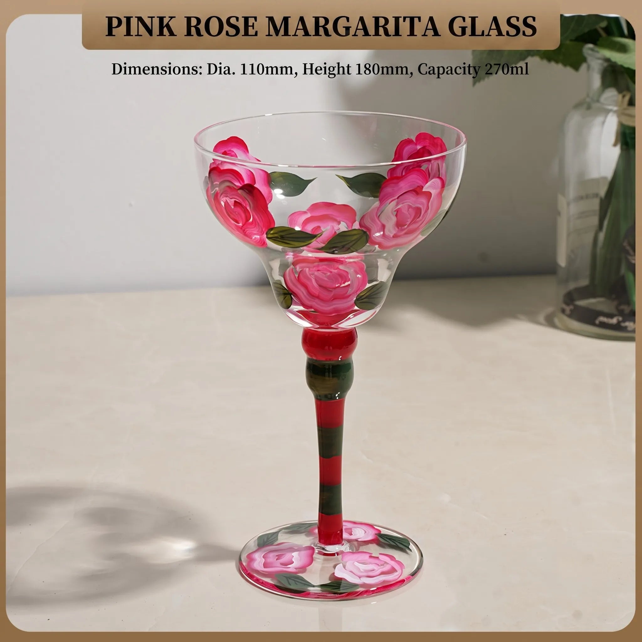 Hand Painted Margarita Glass