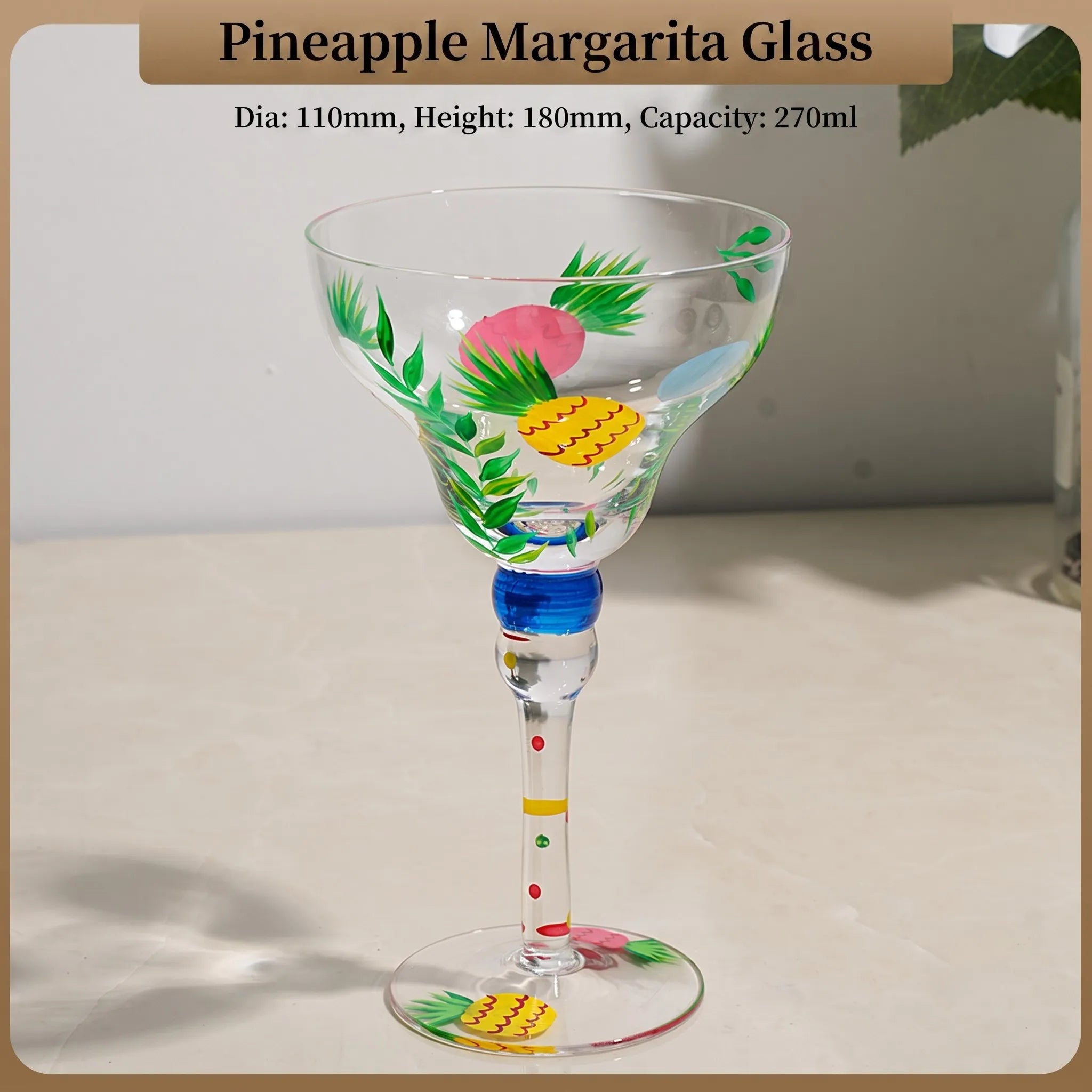 Hand Painted Margarita Glass
