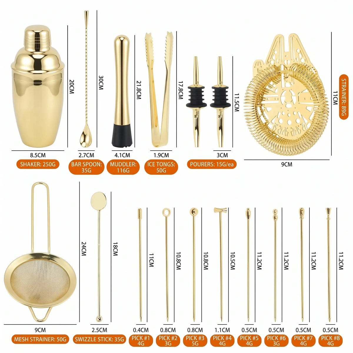 Spaceship 17-Piece Barware Set