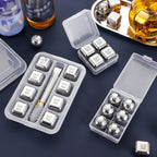 Reusable 304 Stainless Steel Ice Cubes with Tongs
