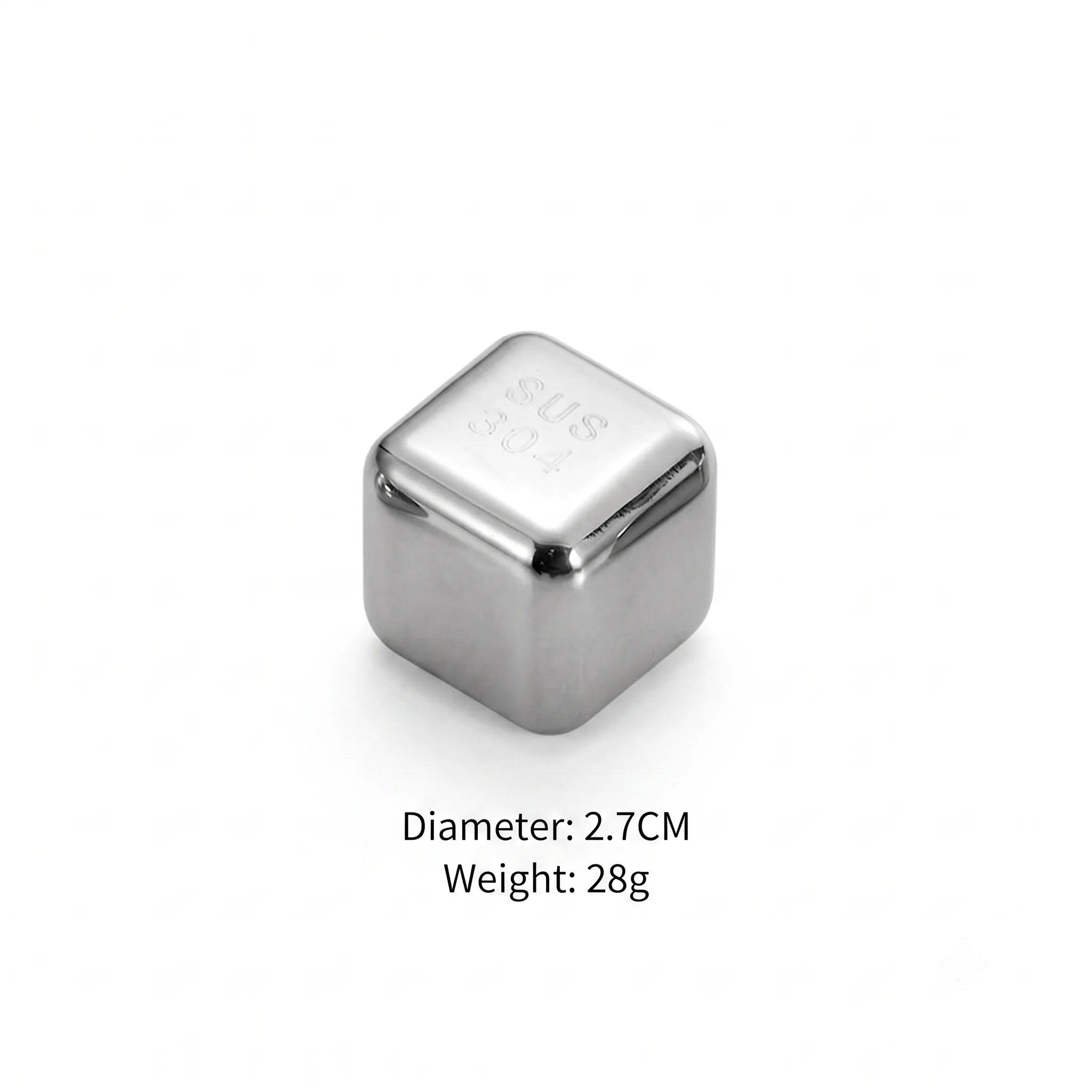Reusable 304 Stainless Steel Ice Cubes with Tongs