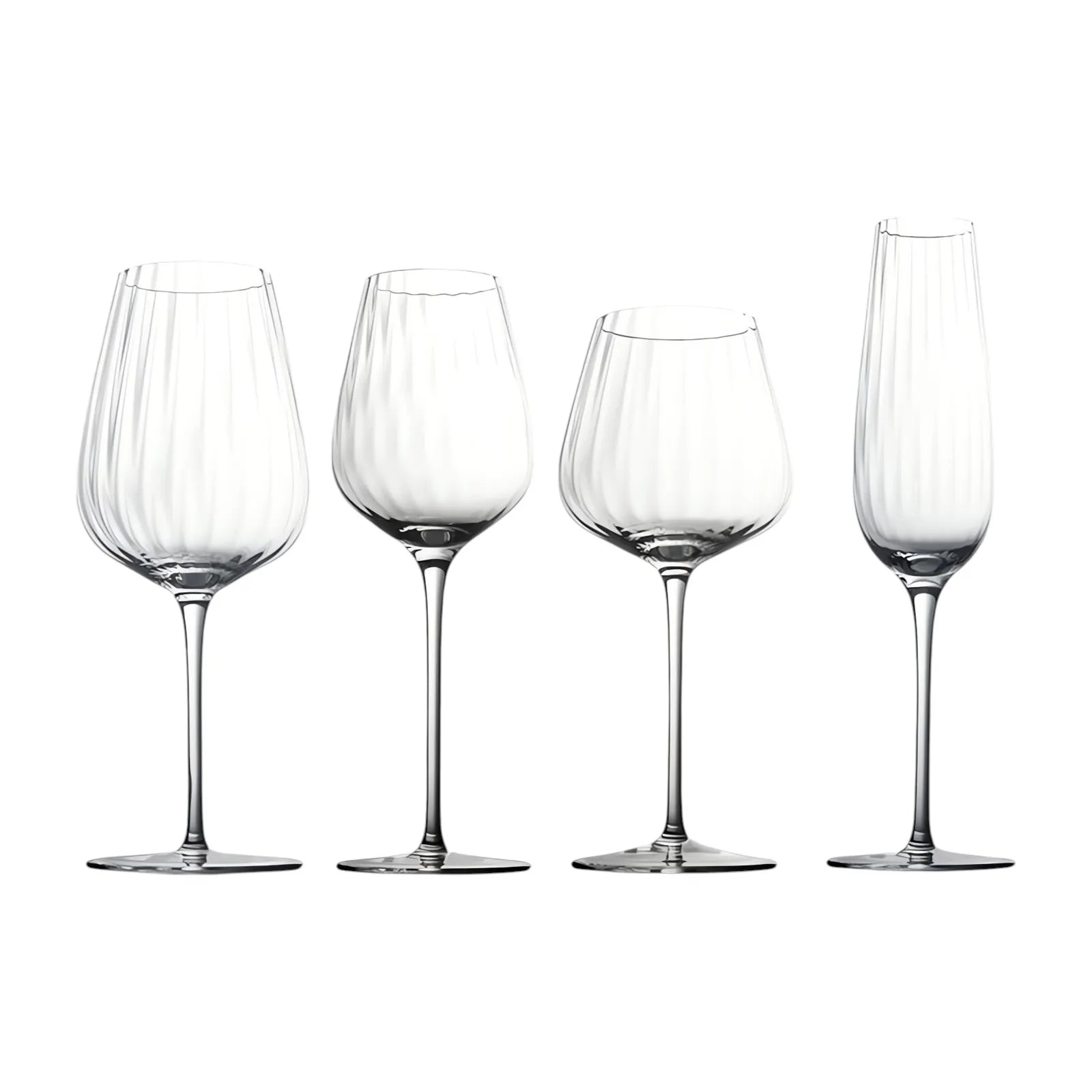 Fine Fluted Crystal Glassware Collection