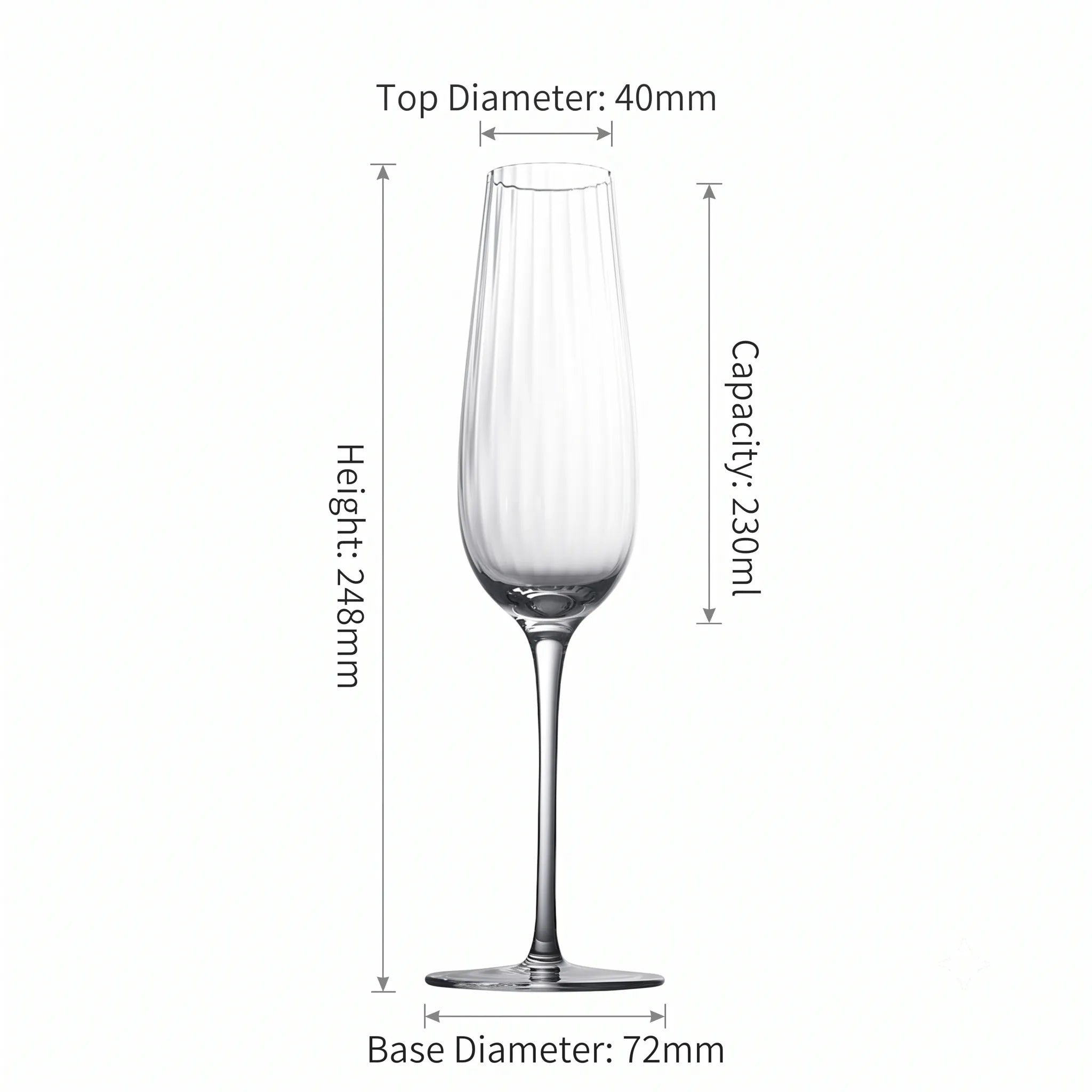 Fine Fluted Crystal Glassware Collection