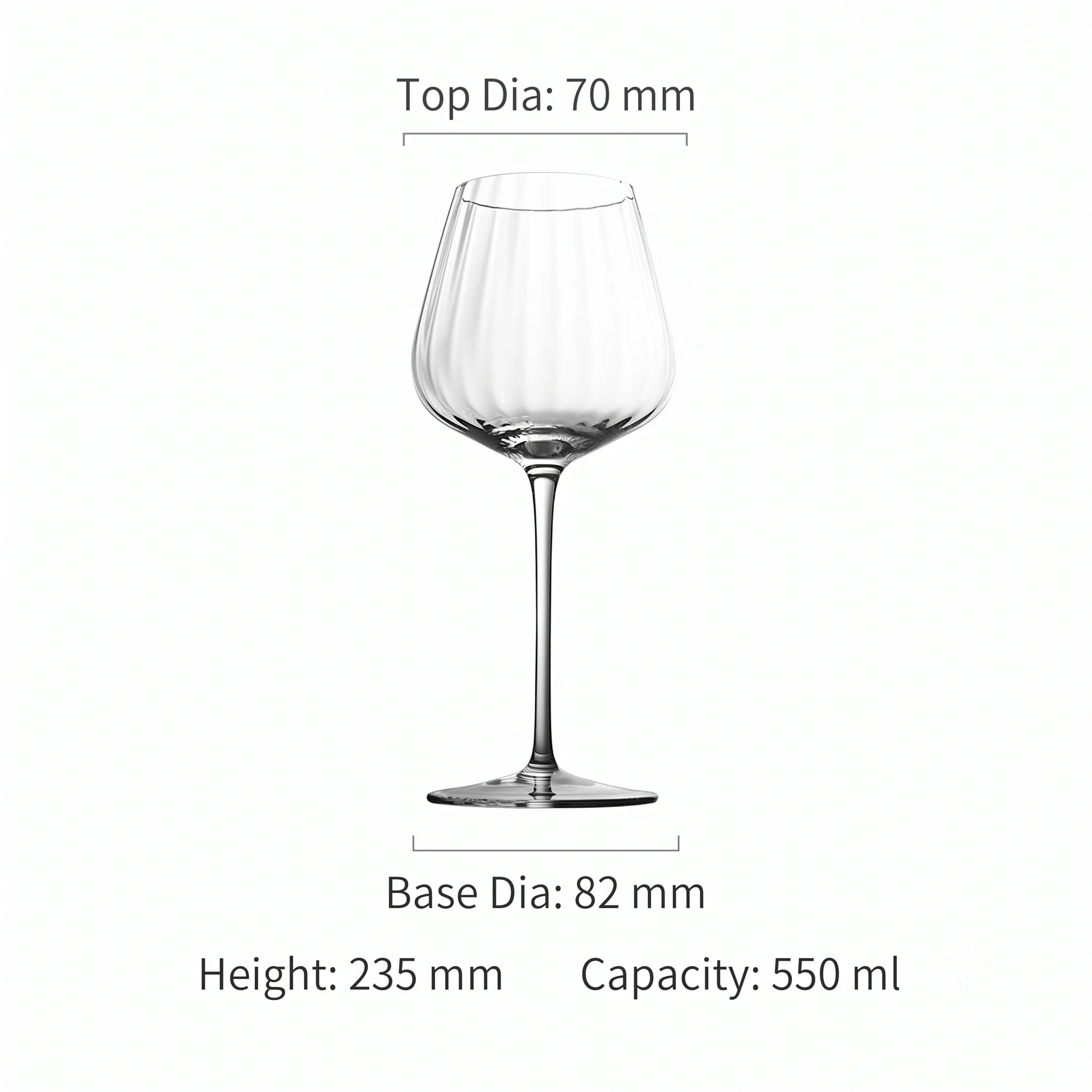 Fine Fluted Crystal Glassware Collection