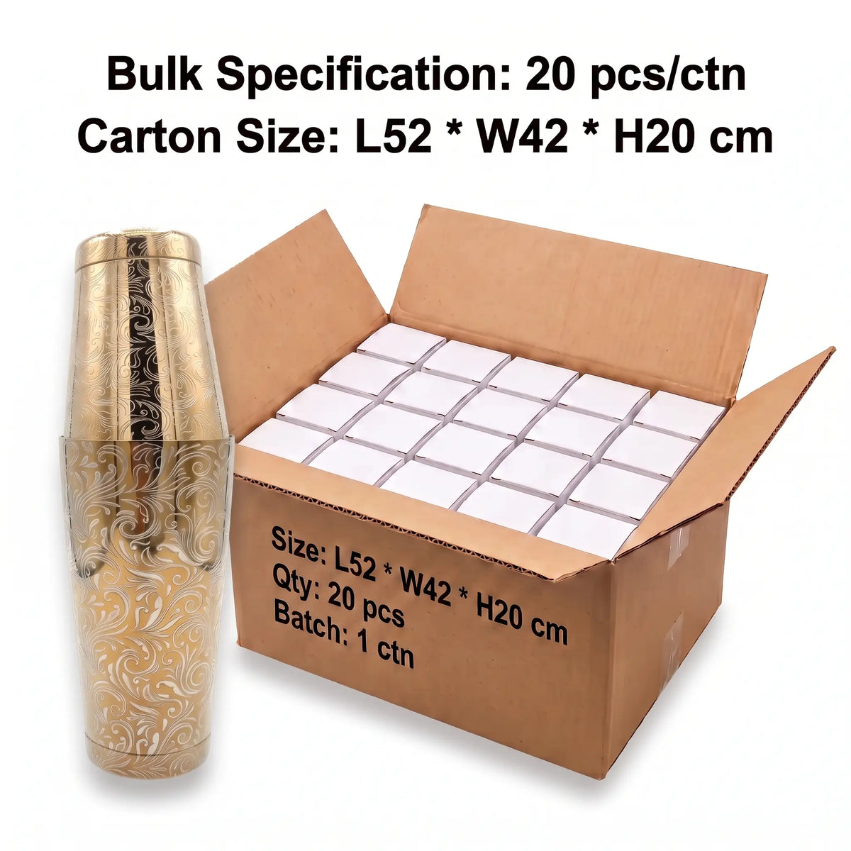 Tidal Flow Etched Boston Shaker - Gold