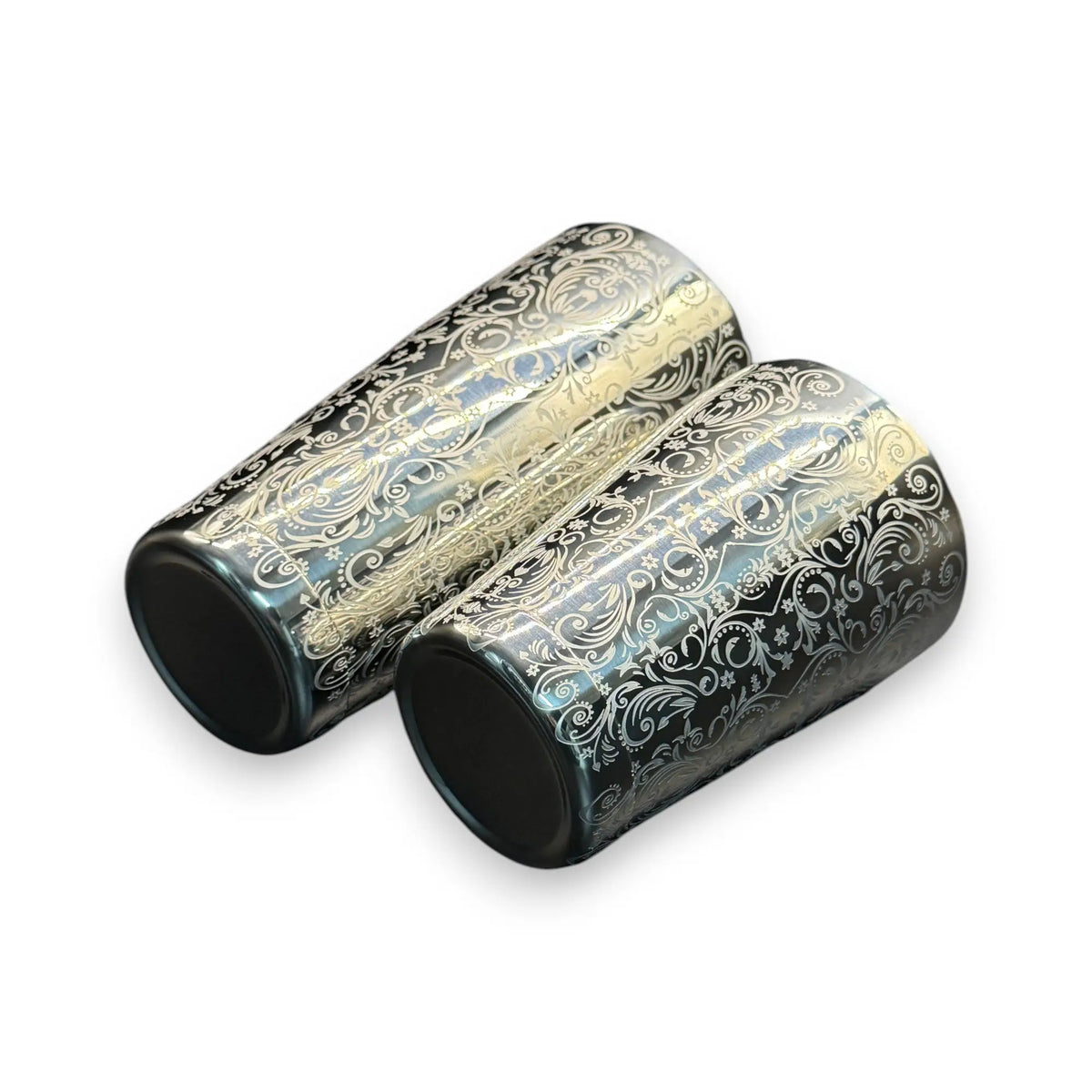 Baroque Bloom Etched Boston Shaker - Polished Silver