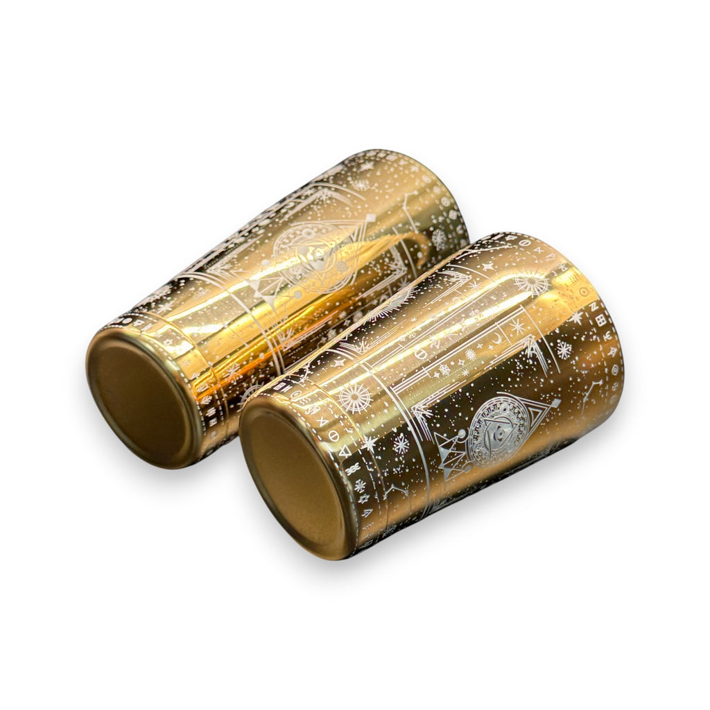 Cosmic Starry Night Boston Shaker- Professional 18oz & 28oz Celestial Map Etched Cocktail Shaker(Electroplated Gold)
