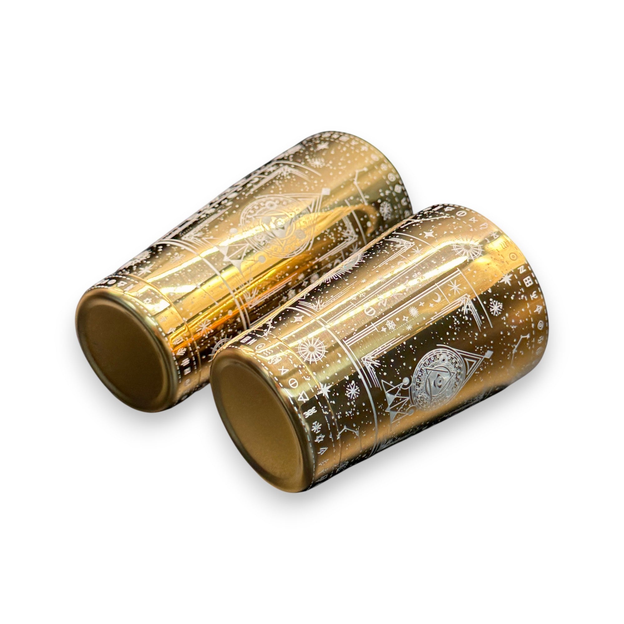 Cosmic Starry Night Boston Shaker- Professional 18oz & 28oz Celestial Map Etched Cocktail Shaker(Electroplated Gold)