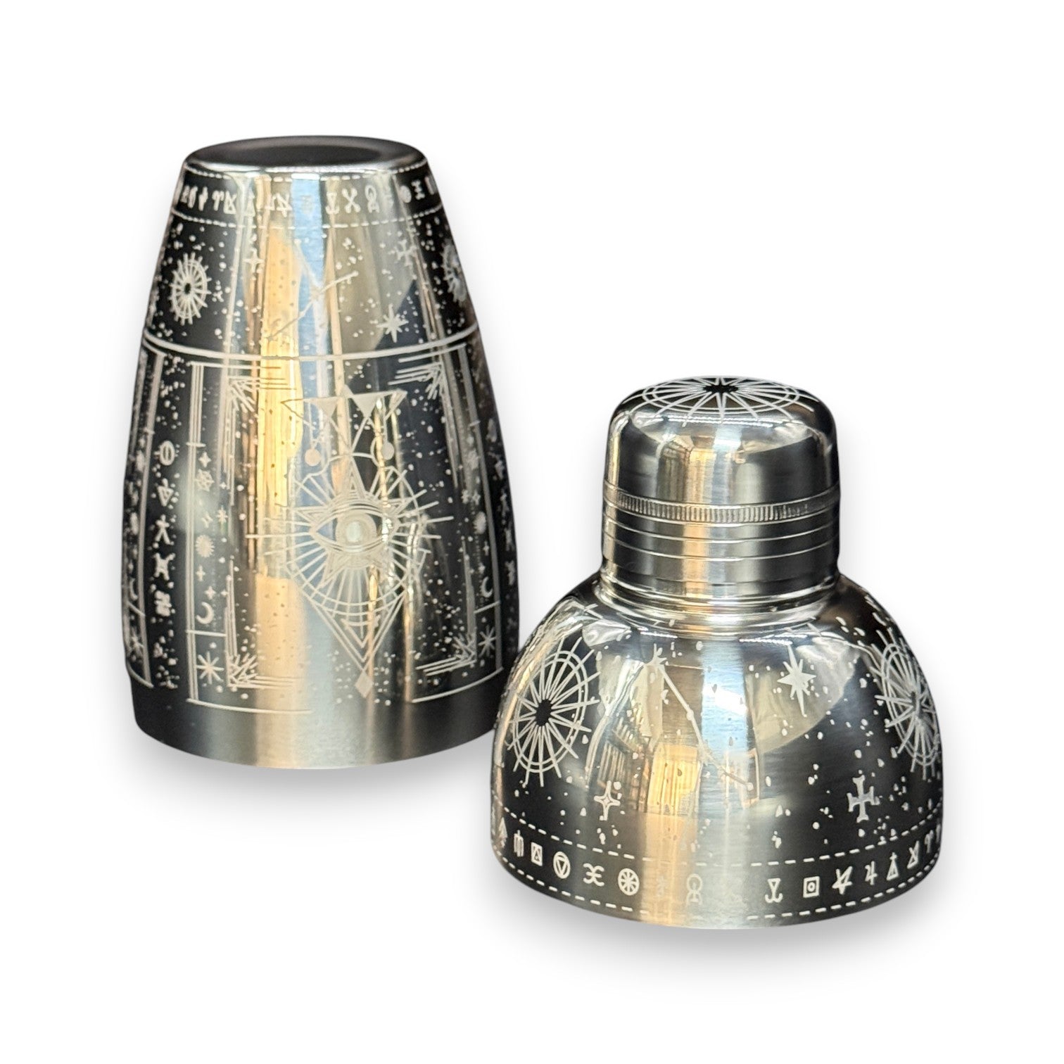 Cosmic Starry Night Cobbler Shaker - 500ml "All-Seeing Eye" Alchemical Star Map Cocktail Shaker