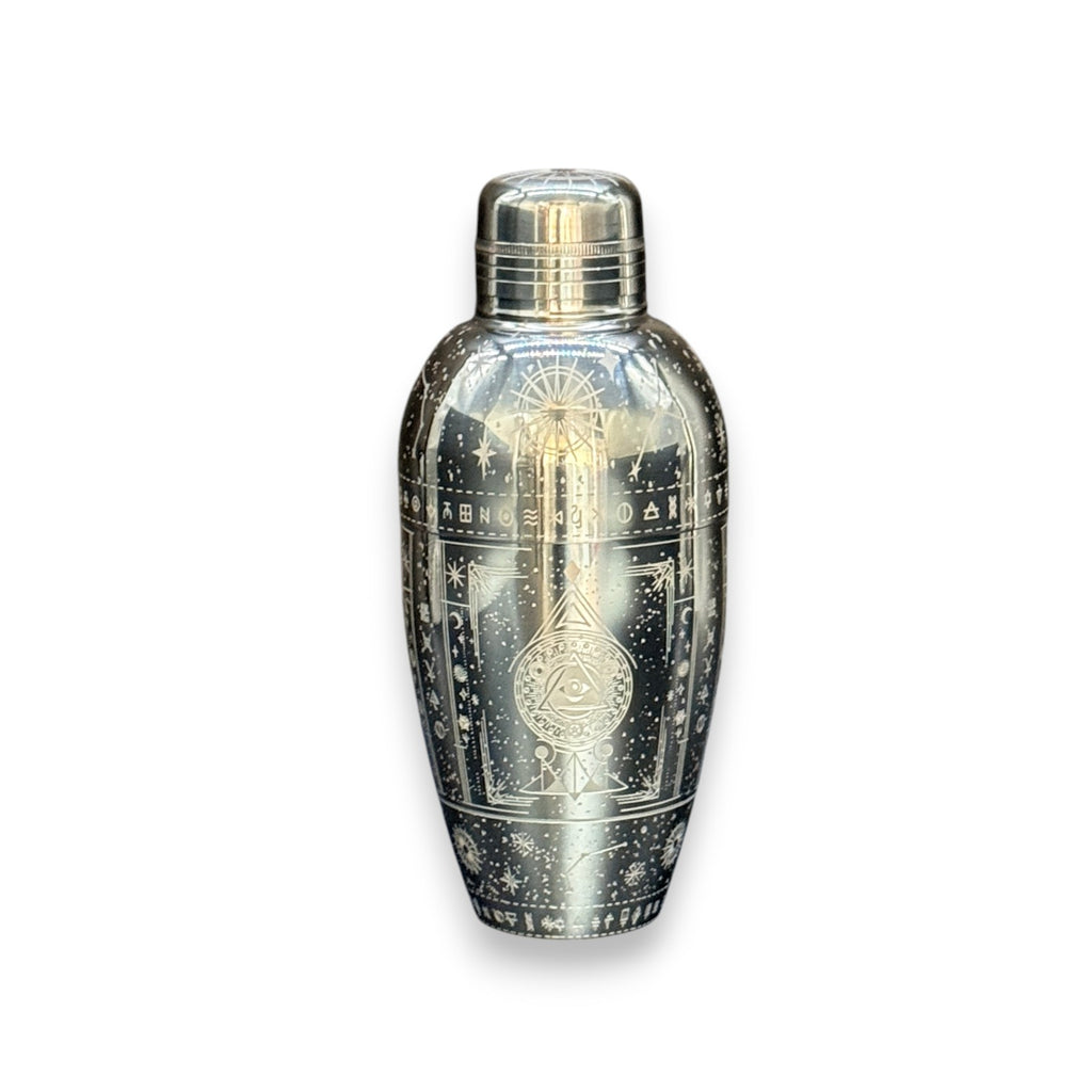 Cosmic Starry Night Cobbler Shaker - 500ml "All-Seeing Eye" Alchemical Star Map Cocktail Shaker