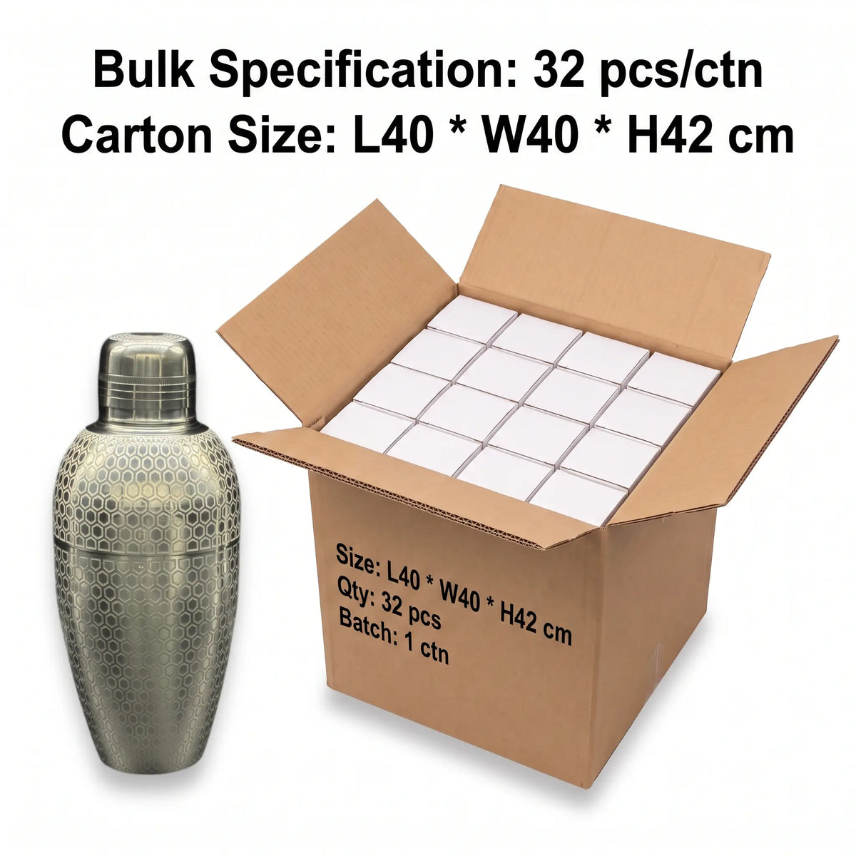 Hexagon Matrix Etched Cobbler Shaker