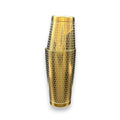 Honeycomb Boston Shaker Set - Professional 18oz & 28oz Geometric Etched Cocktail Shaker (Electroplated Gold)