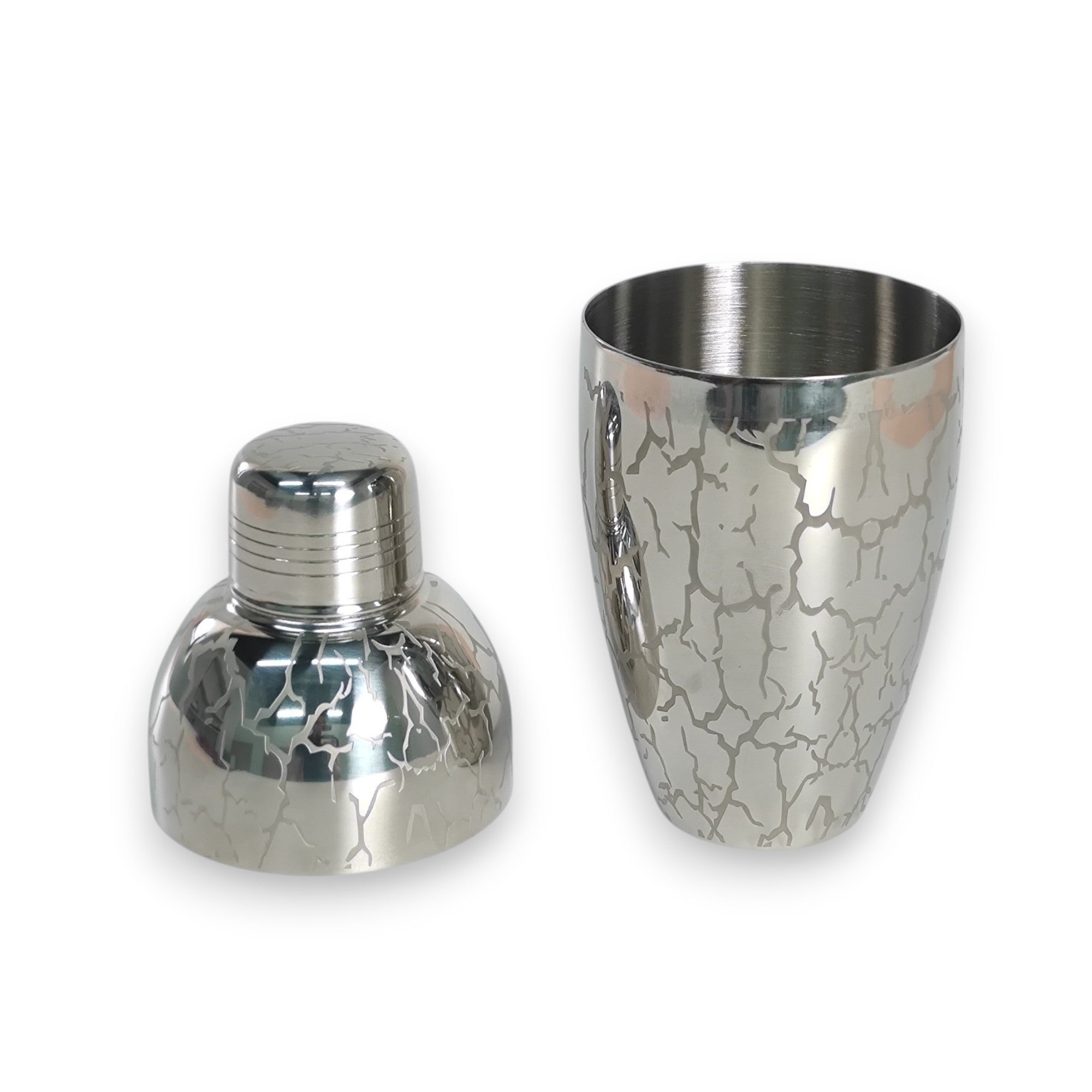 "Ice-Crackle" Cobbler Shaker - 500ml Zen-Inspired Etched Professional Cobbler Shaker