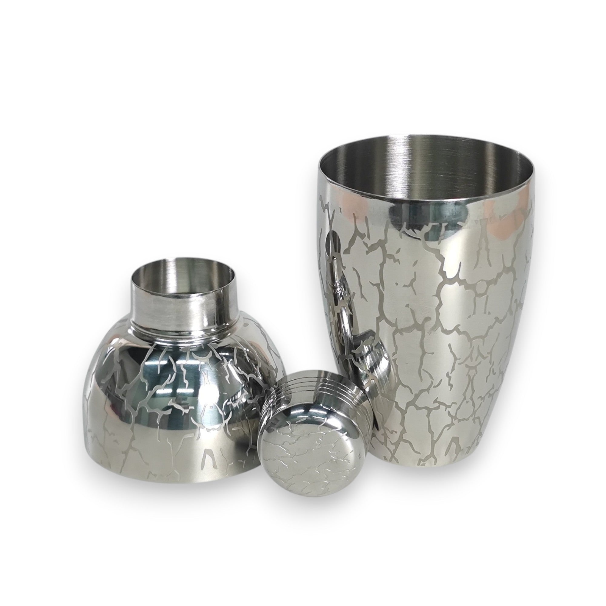 "Ice-Crackle" Cobbler Shaker - 500ml Zen-Inspired Etched Professional Cobbler Shaker