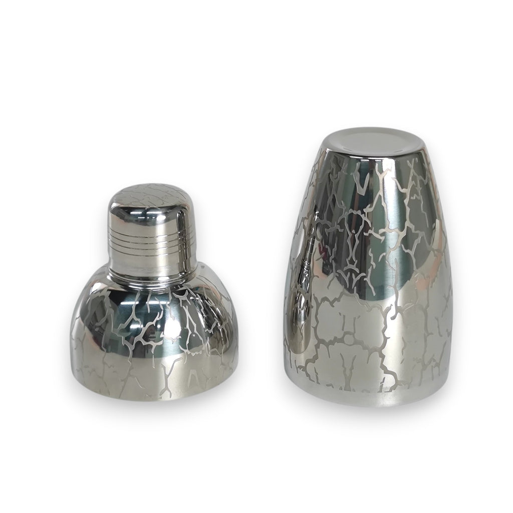 "Ice-Crackle" Cobbler Shaker - 500ml Zen-Inspired Etched Professional Cobbler Shaker