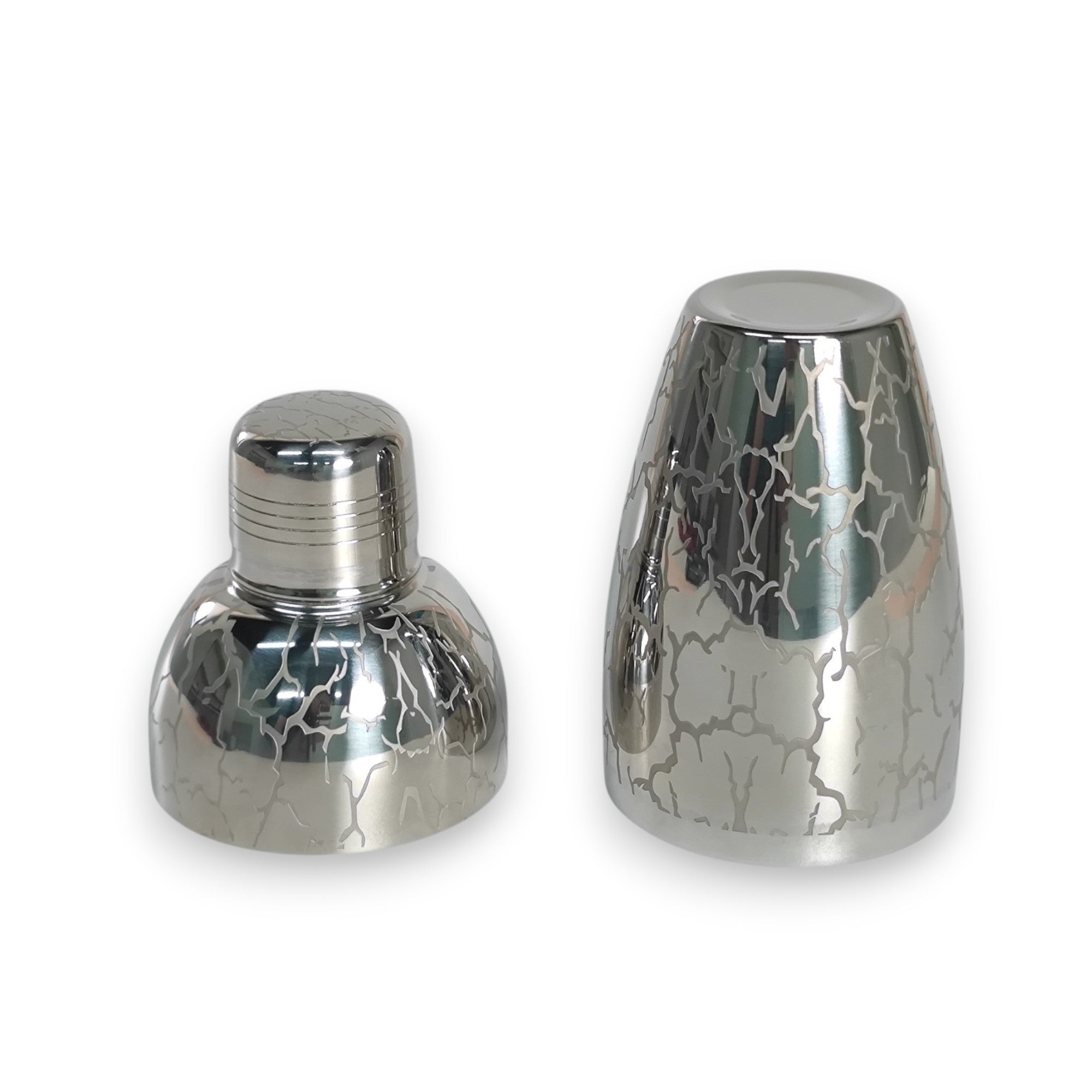 "Ice-Crackle" Cobbler Shaker - 500ml Zen-Inspired Etched Professional Cobbler Shaker