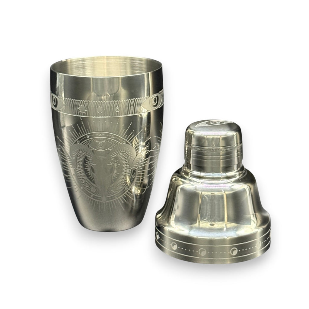 "Mythical Eyed Goat" Cobbler Shaker - 500ml Gothic Occult "All-Seeing Eye" Cocktail Shaker