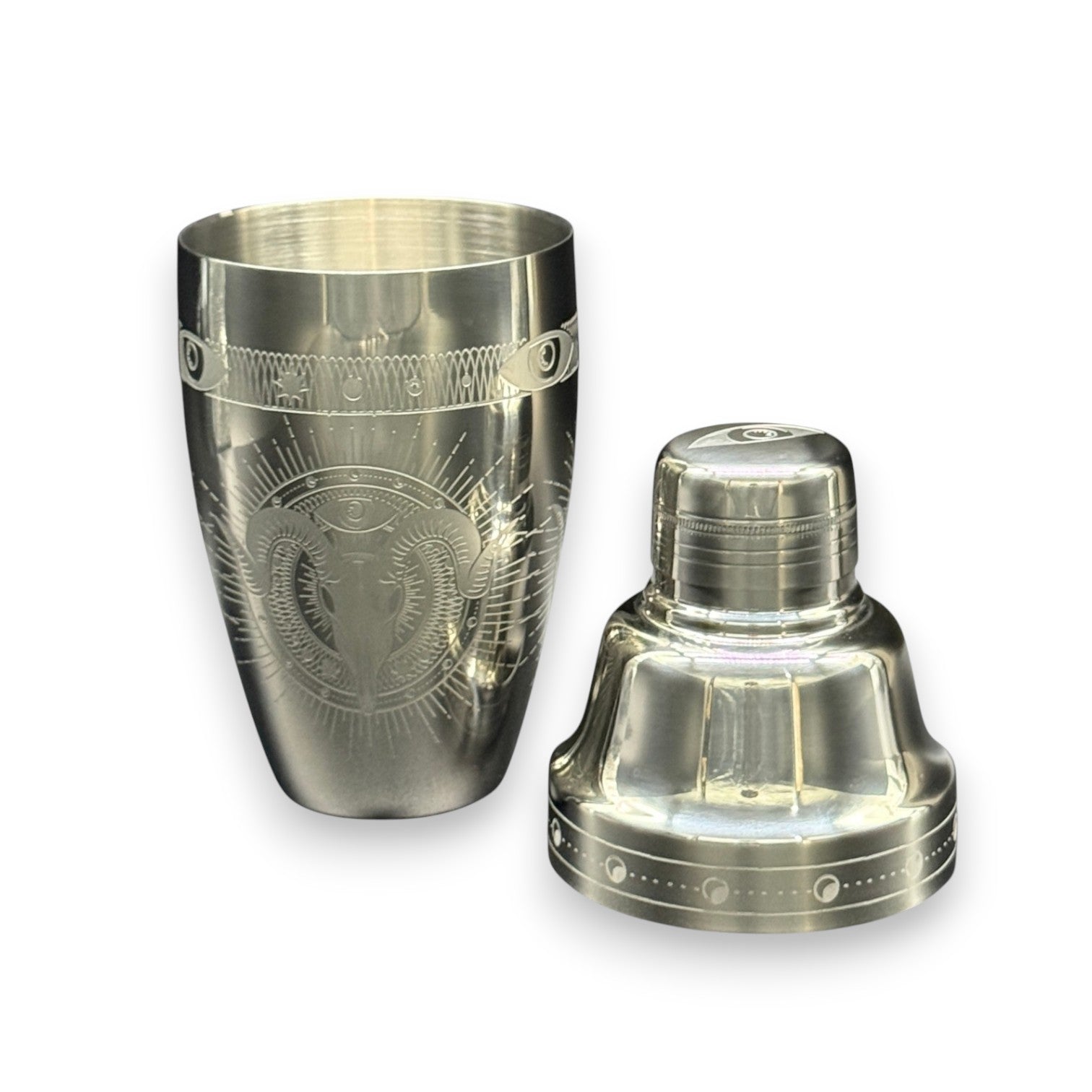 "Mythical Eyed Goat" Cobbler Shaker - 500ml Gothic Occult "All-Seeing Eye" Cocktail Shaker