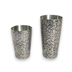 Vintage Ice-Crack Infilled Etched Boston Shaker (Antique Silver - Infilled)