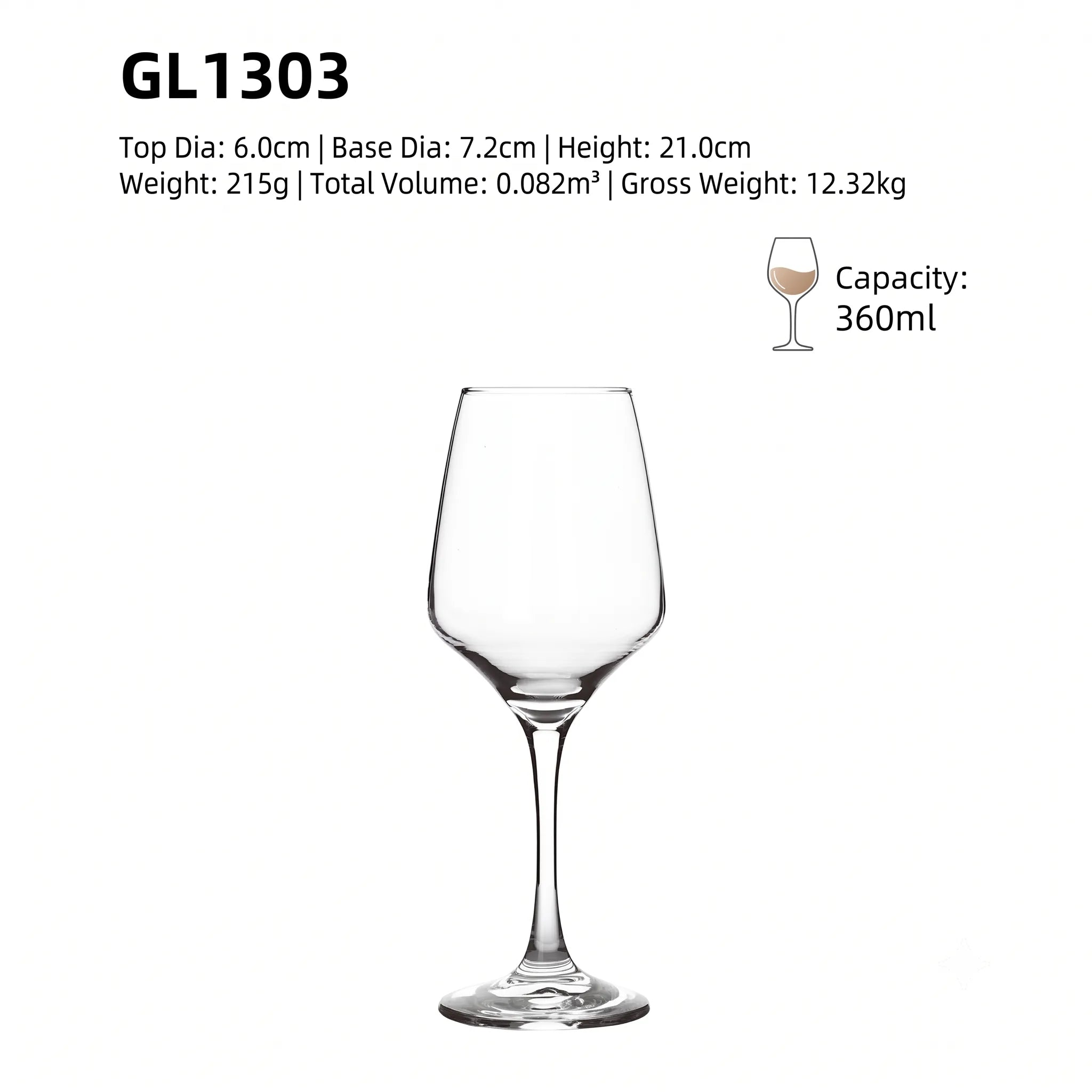 Crystal Burgundy Wine Glass – Set of 48