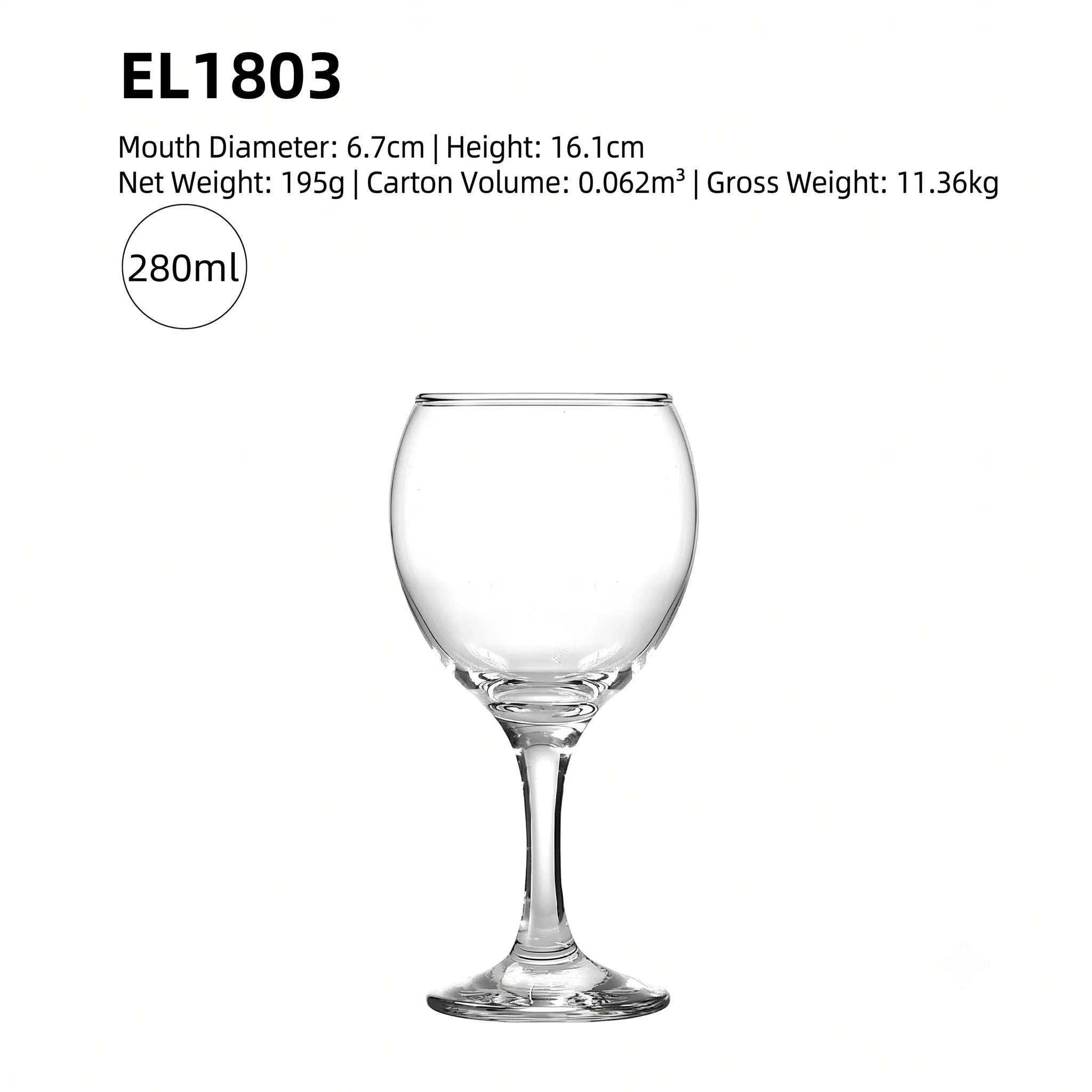 Crystal Burgundy Wine Glass – Set of 48