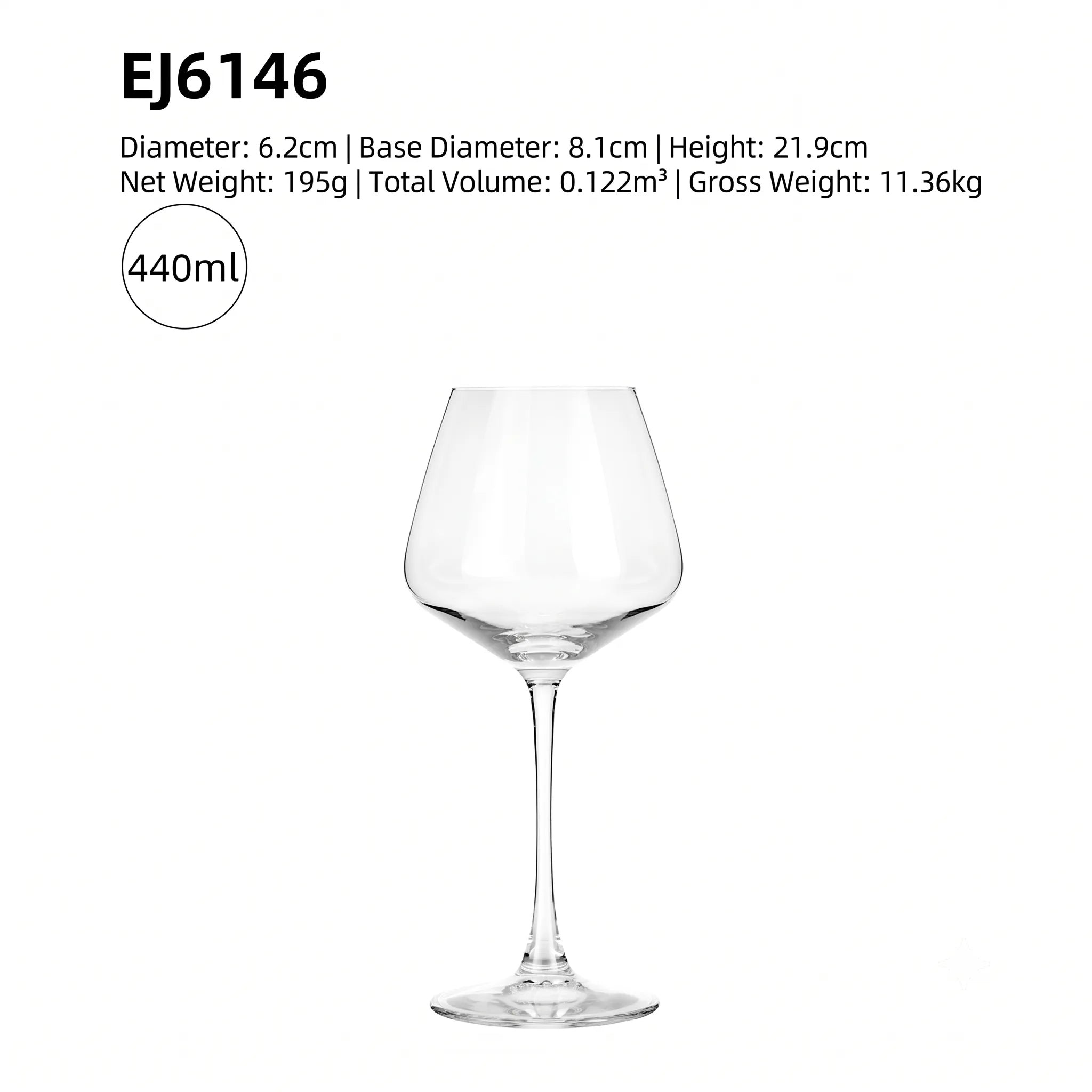 Crystal Burgundy Wine Glass – Set of 48