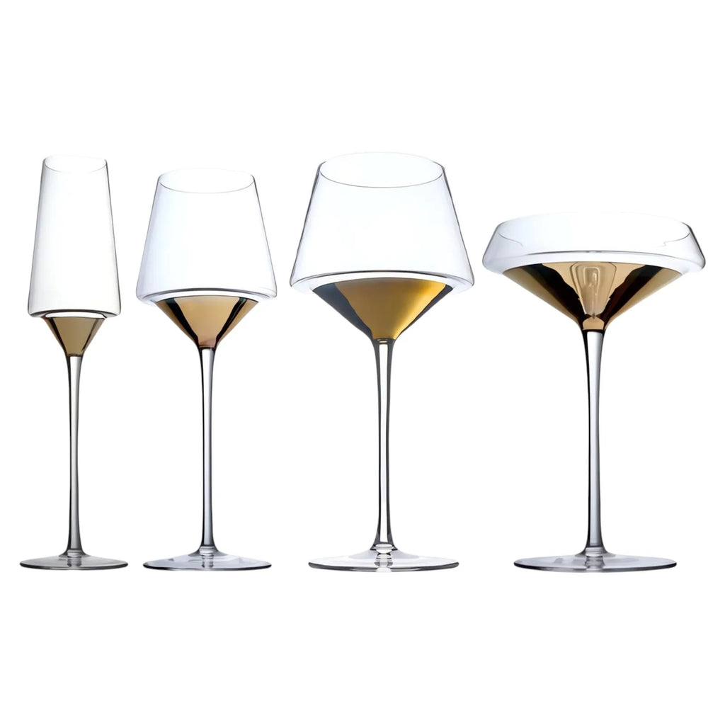 Luxury Hand Blown Crystal Wine Glass – Multiple Styles incl. Gold Base