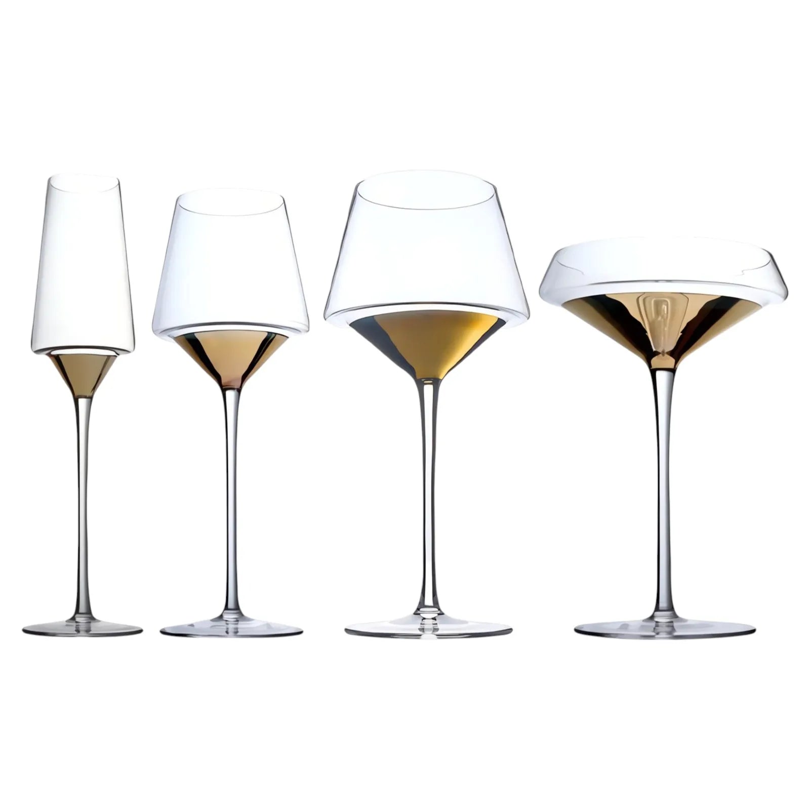 Luxury Hand Blown Crystal Wine Glass – Multiple Styles incl. Gold Base